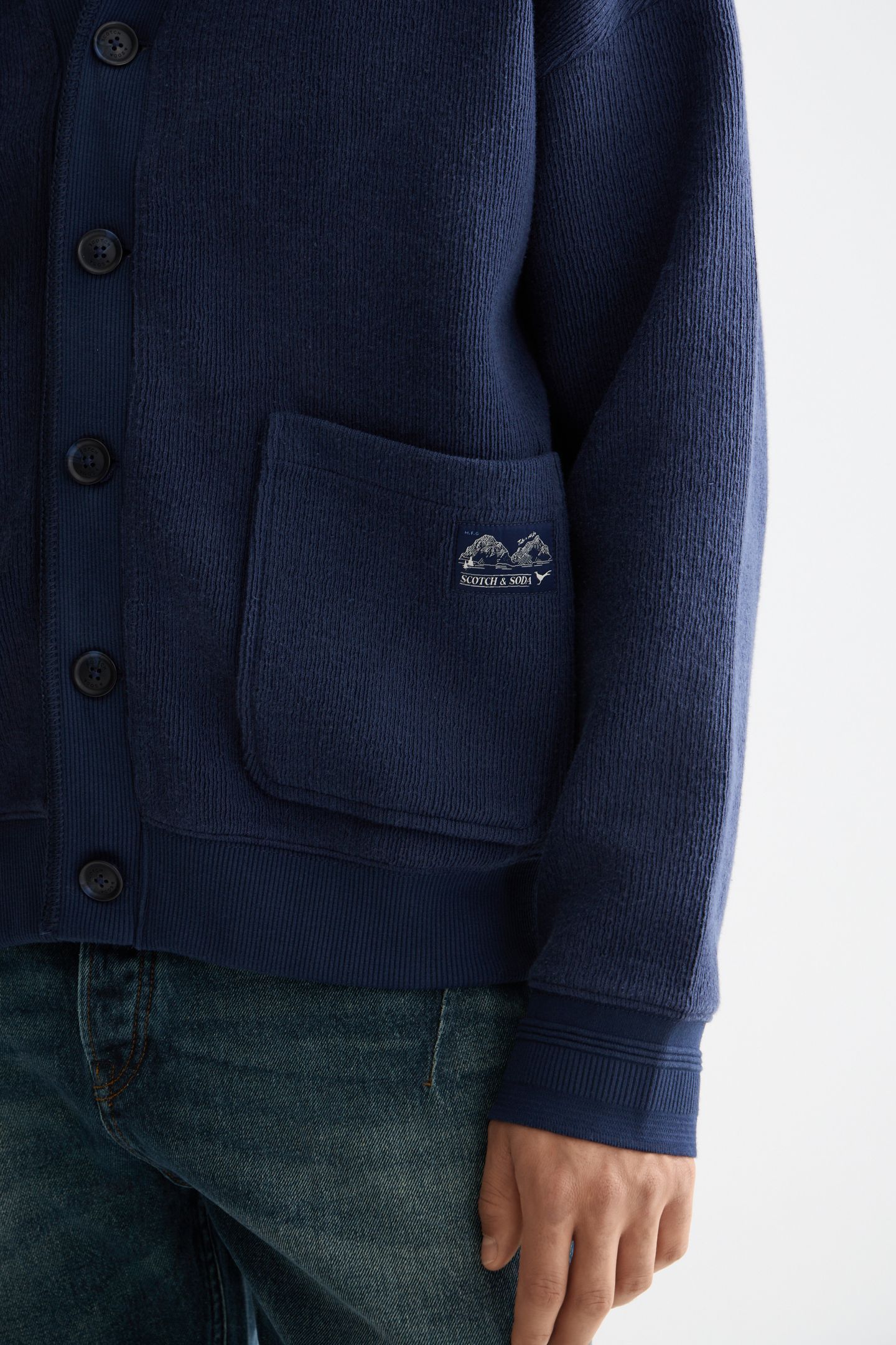 LOOSE FIT BUTTON DOWN SWEATSHIRT PEACOAT 6