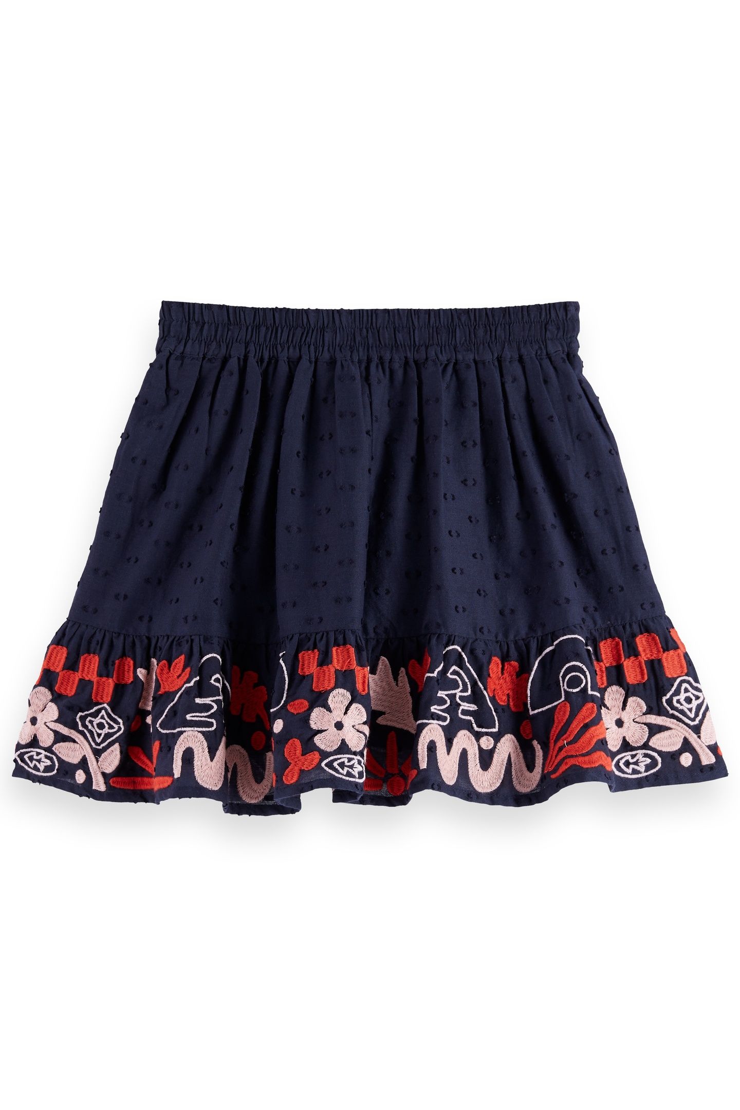 GIRL CLIP JACQUARD EMBROIDERED SKIRT SKY CAPTAIN 2