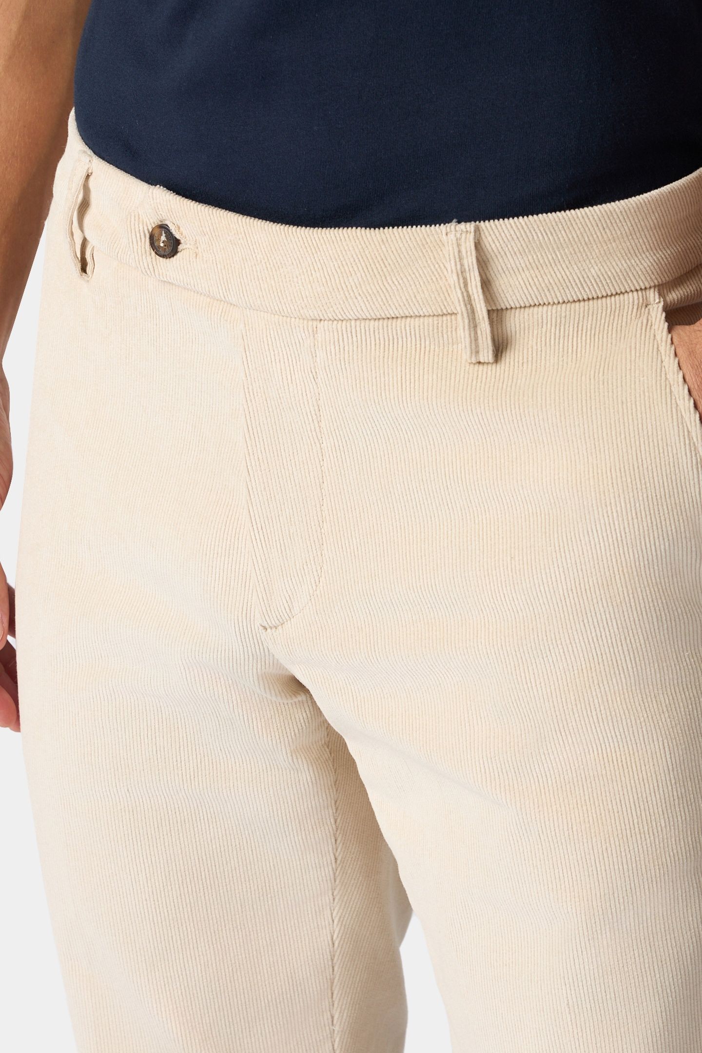 SLIM FIT COTTON CORDUROY CHINOS BEIGE 5
