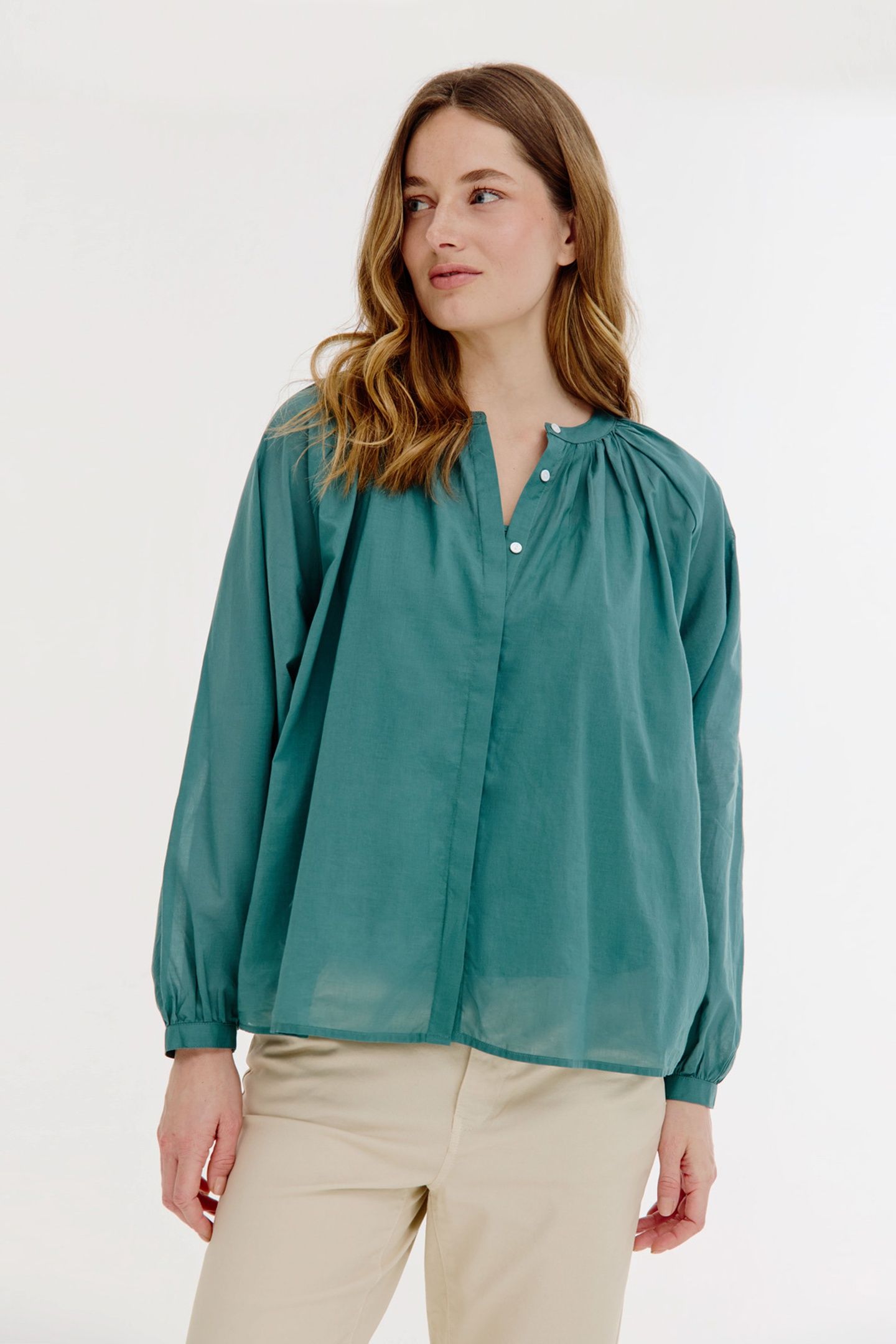 BROOKLYNN BLOUSE DARK GREEN 1