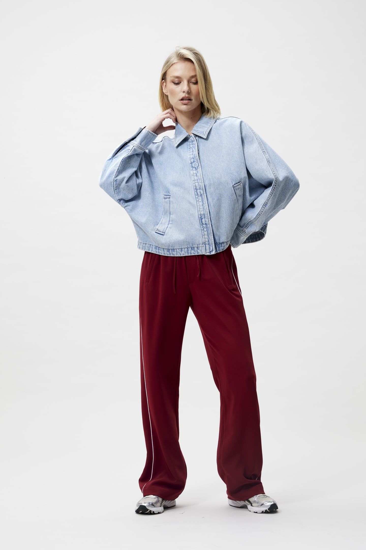 TRACKSUIT TROUSERS WITH PIPING RHUBARB 1