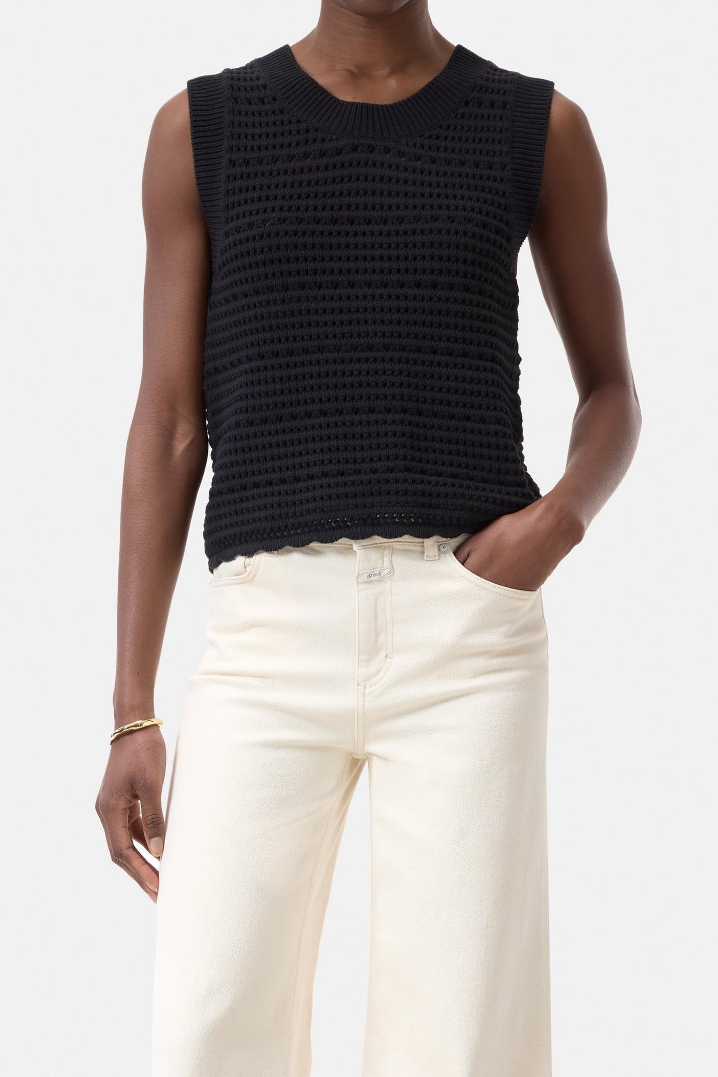 CROCHET TANK TOP BLACK 1