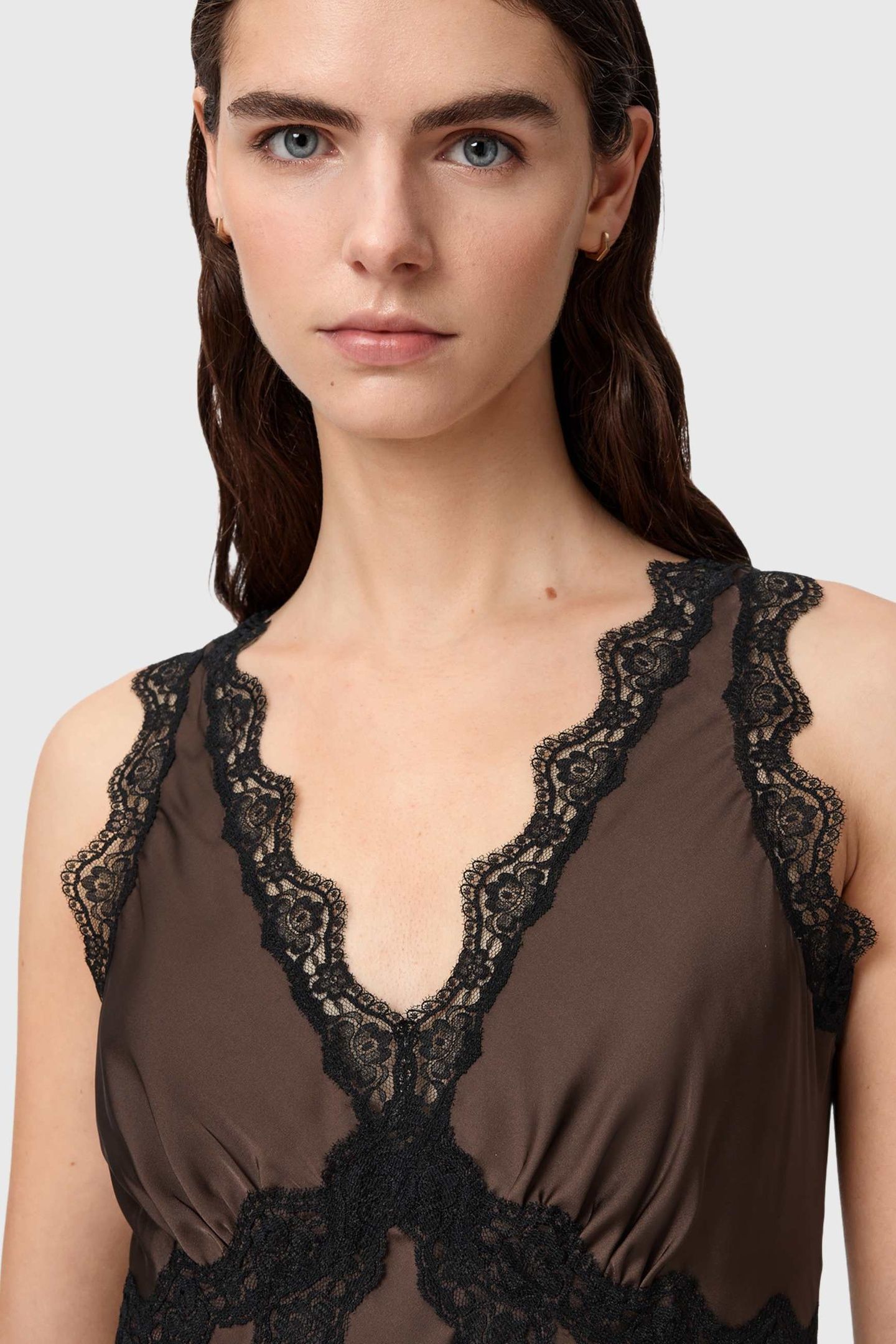 ILKA LACE DRESS BITTER BROWN 7