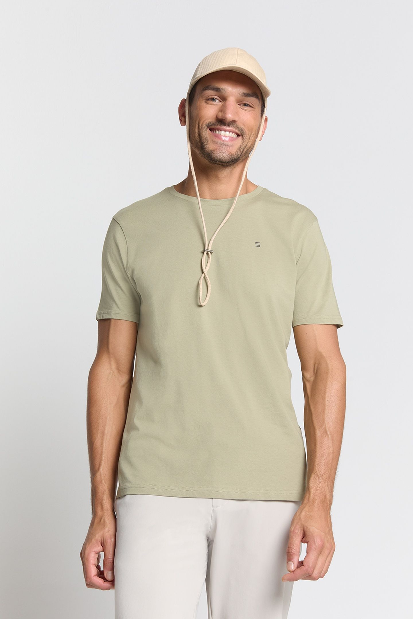 T-SHIRT CREWNECK SOLID BASIC LIGHT MOSS 3