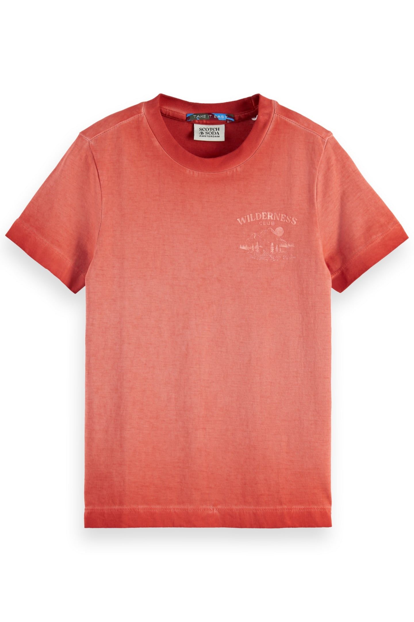 BOY REGULAR-FIT GARMENT-DYED T-SHIRT WITH CHEST ARTWORK CAMP 1