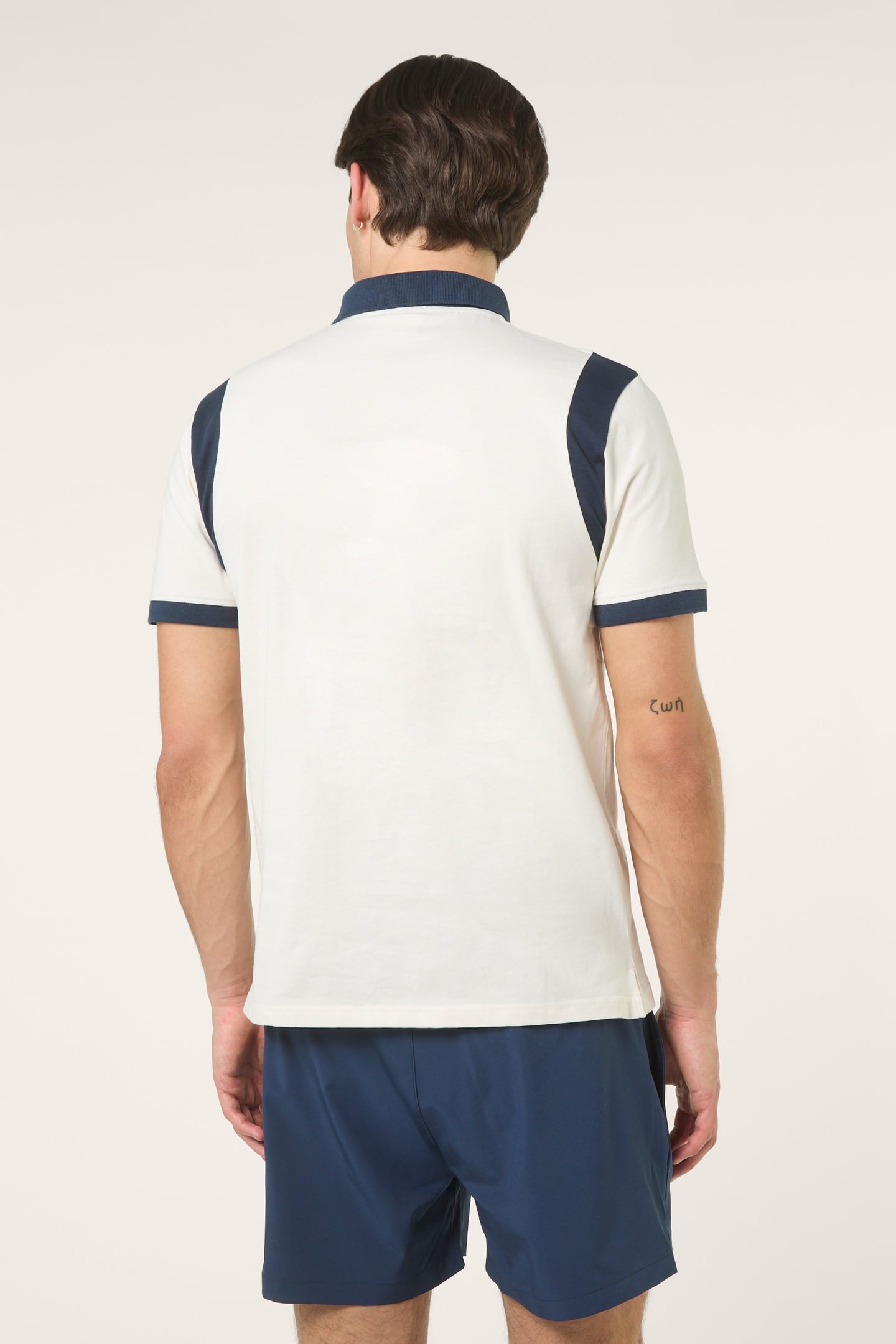 CASOLI REGULAR BLOCKED POLO SHIRT EGRET-BLACK IRIS 3