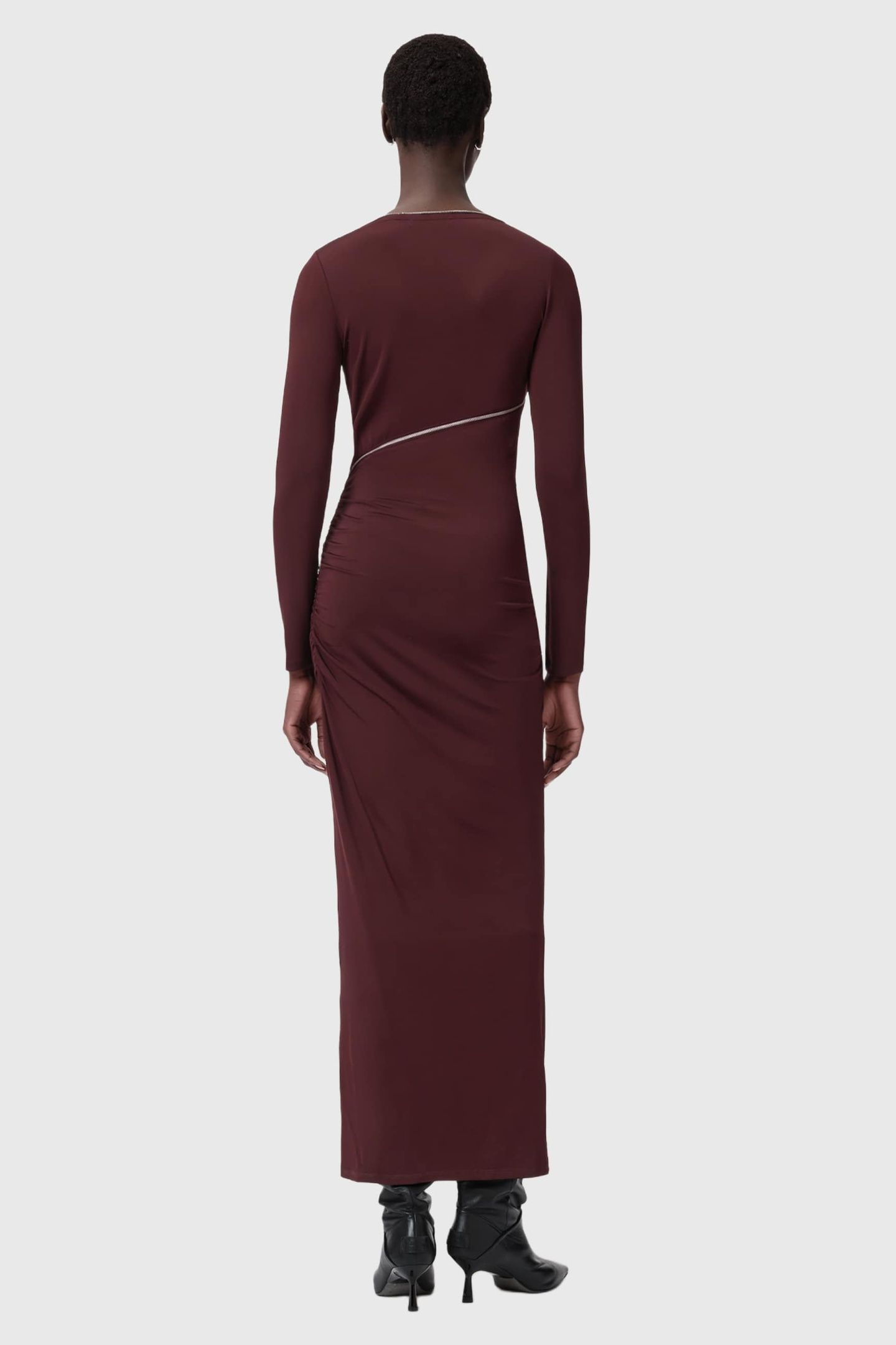 ELSIE ZIPPER DRESS OXBLOOD RED 4