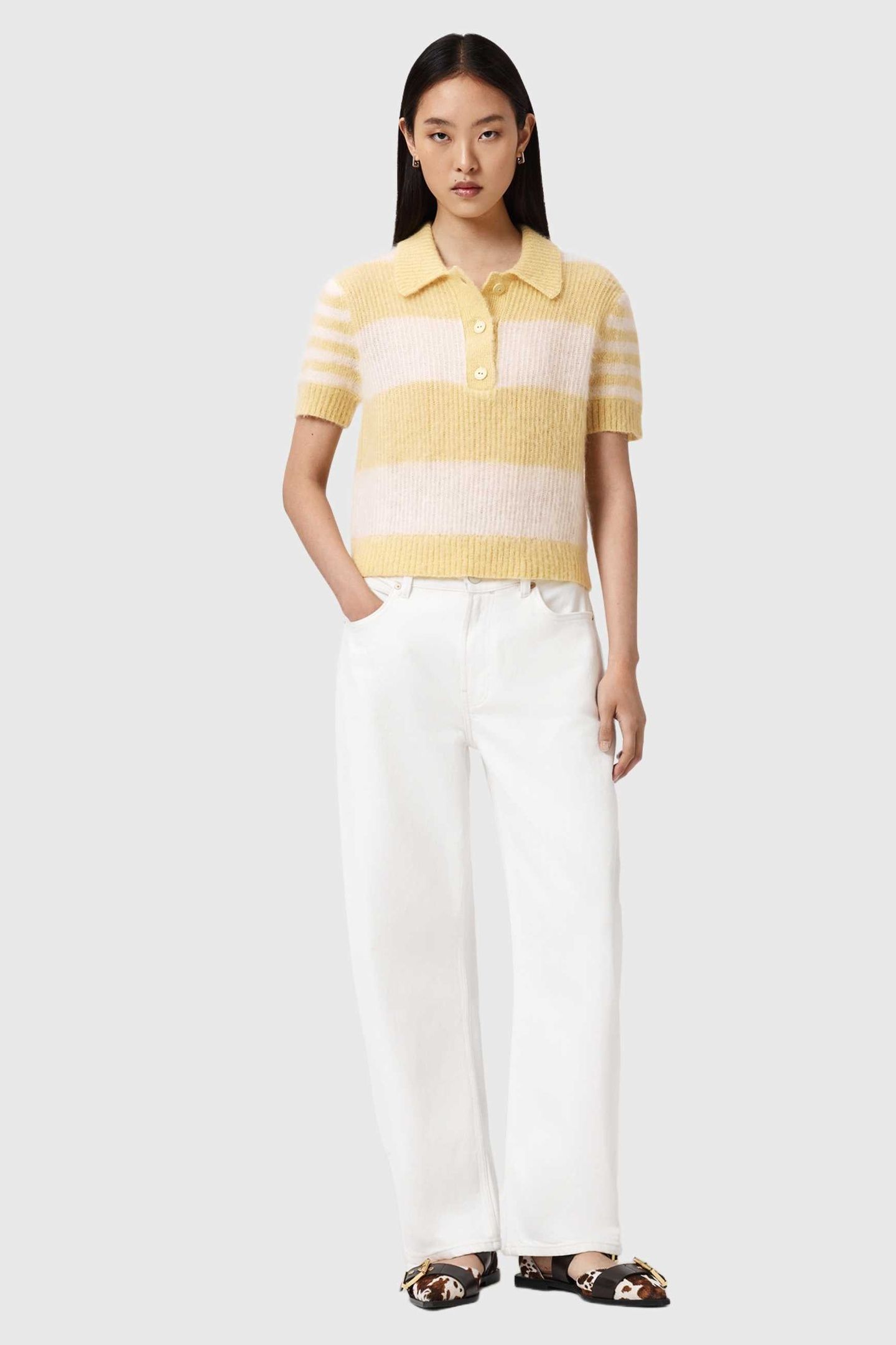 CLEM POLO TEE HAY YELLOW/WHITE 3