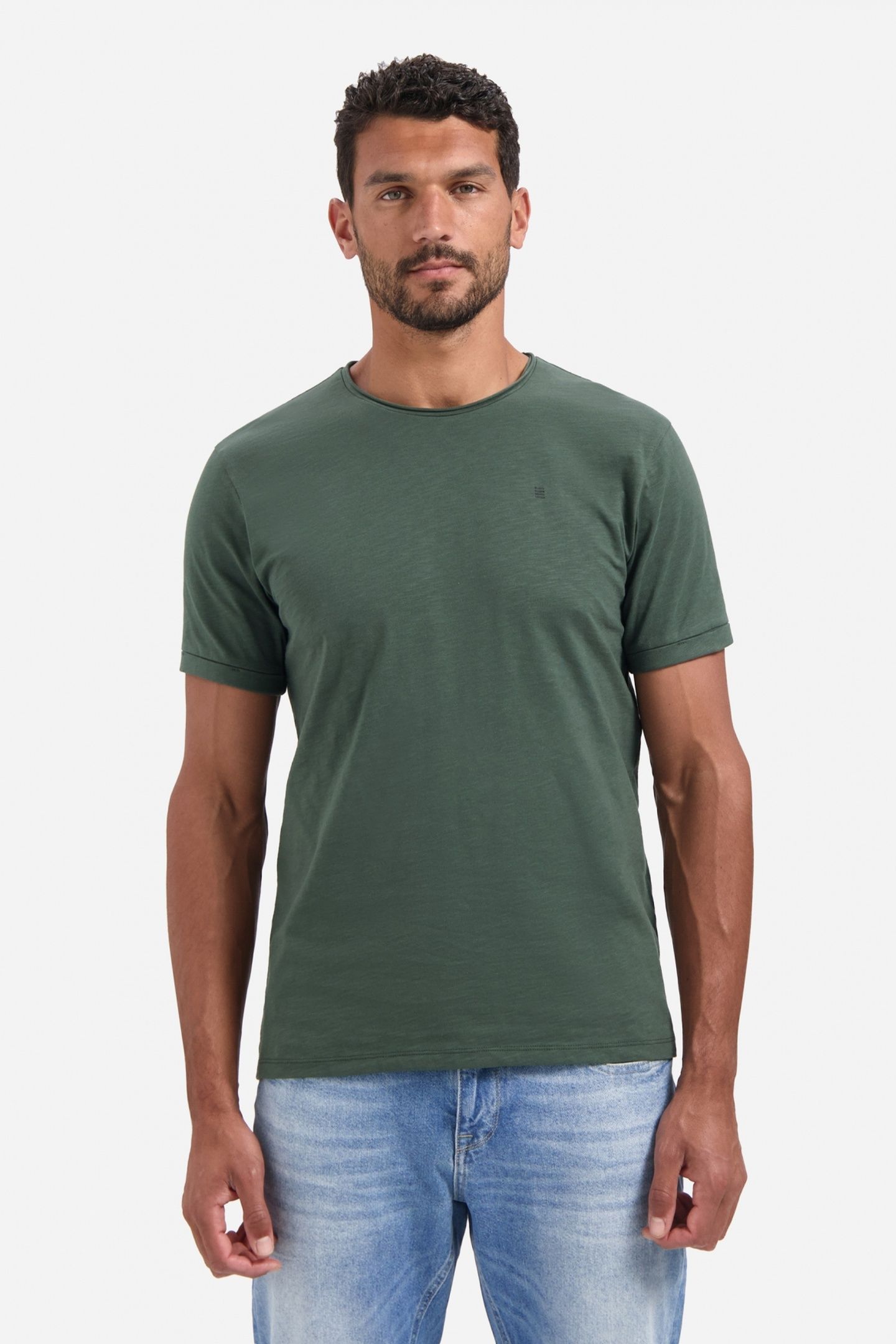 T-SHIRT CREWNECK SLUB DARK GREEN 2