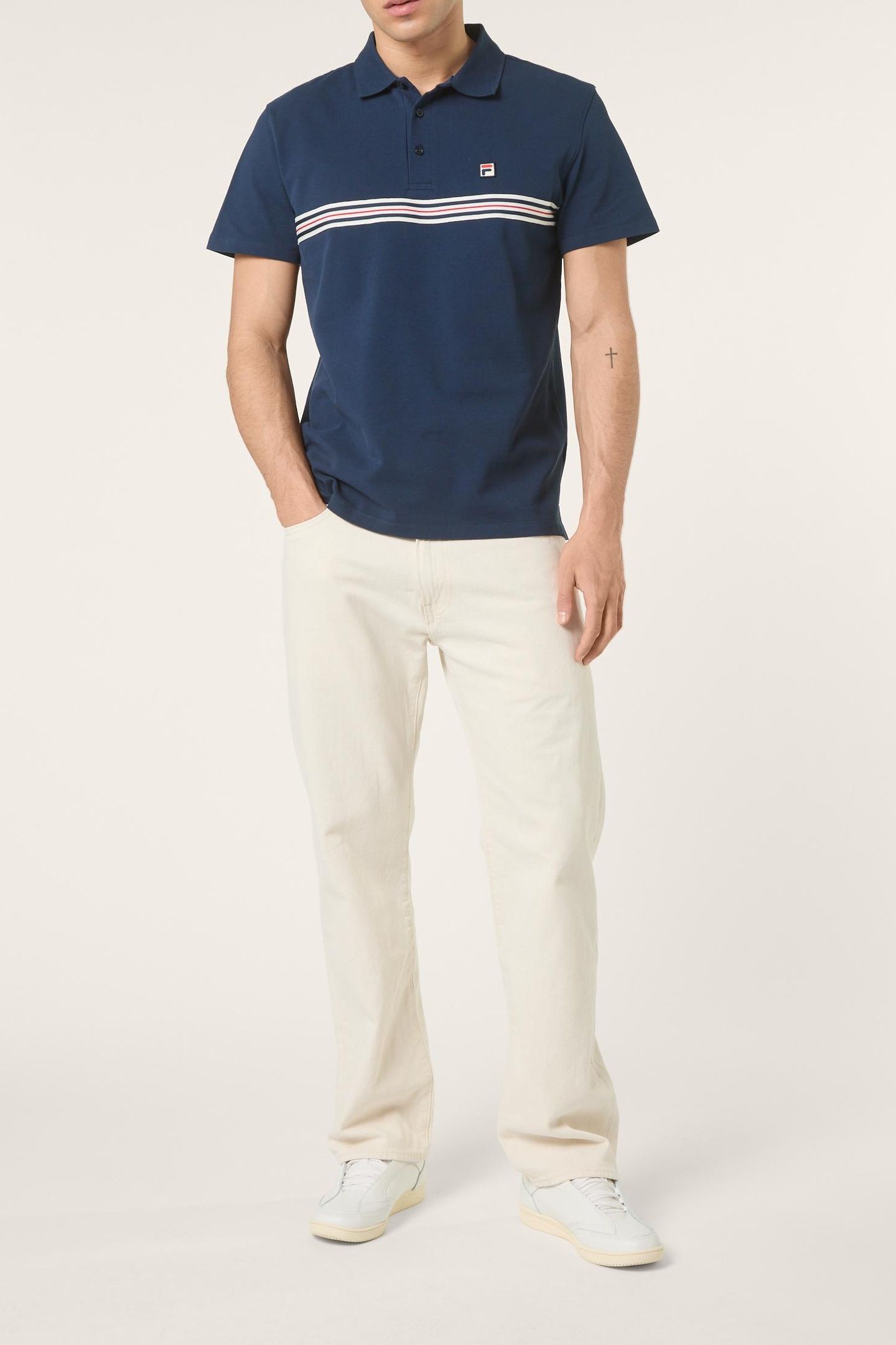 DIECIMO REGULAR HERITAGE TAPE POLO SHIRT BLACK IRIS 2
