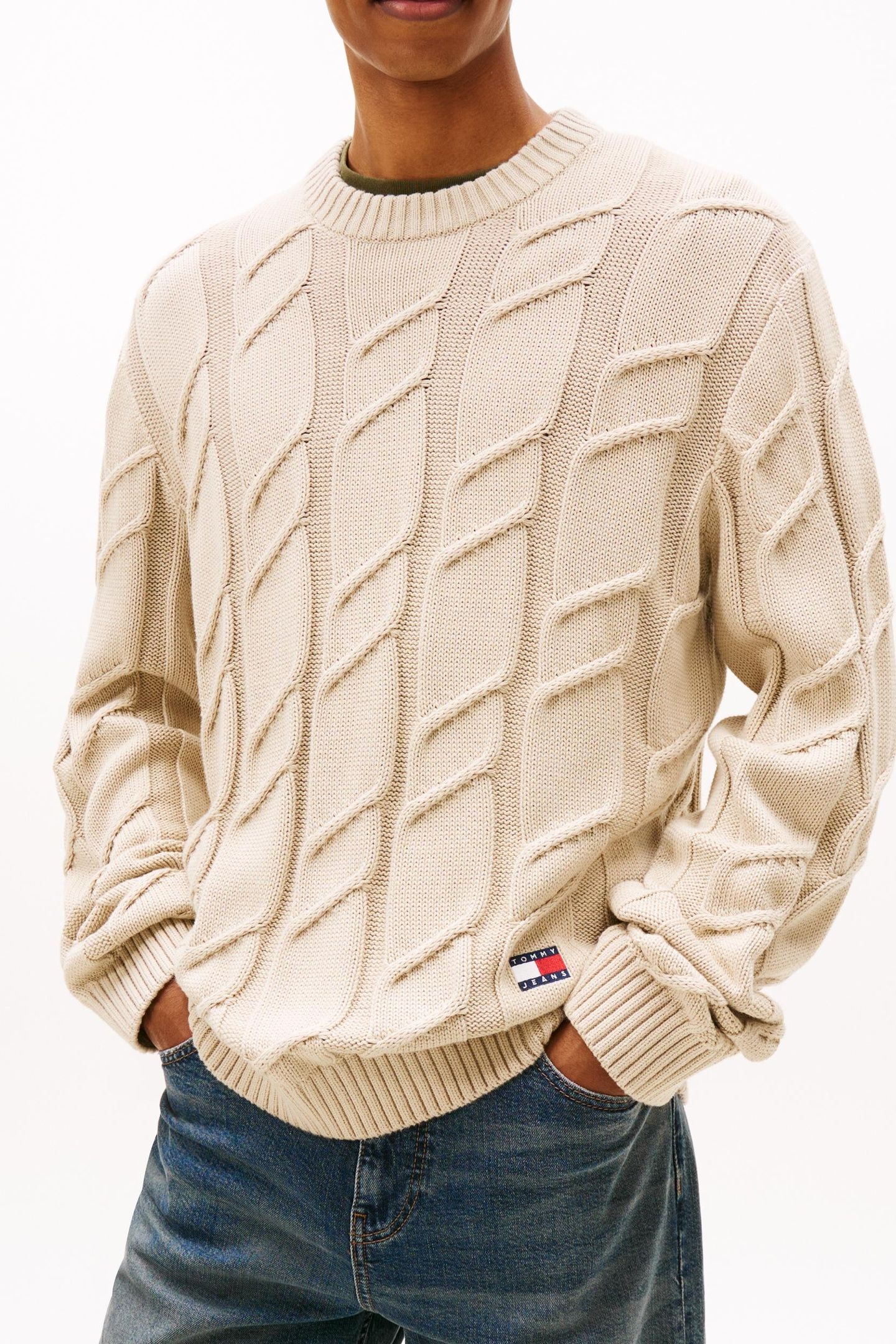 REGULAR CHUNKY CABLE SWEATER GULF SAND 3