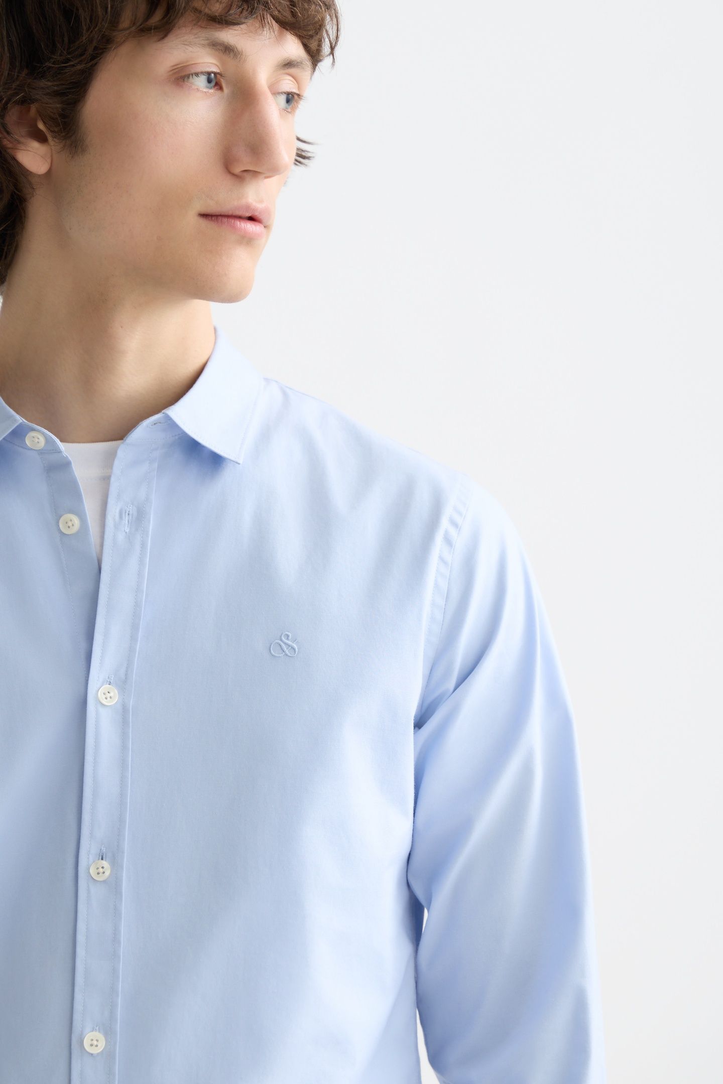 NOS COTTON POPLIN SLIM-FIT SHIRT SHIRT BLUE 6