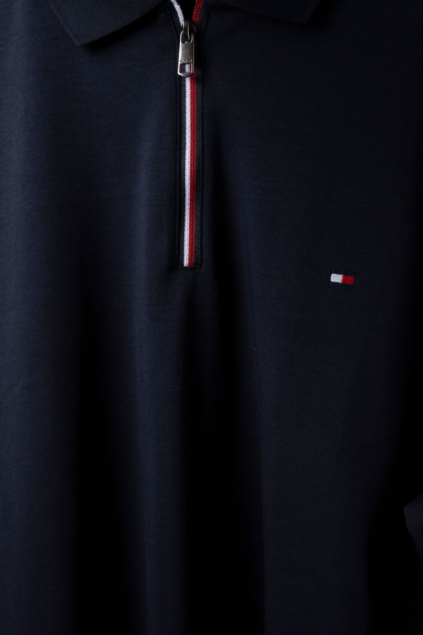 FLUID COTTON FLAG EMBROIDERY ZIP POLO SHIRT DESERT SKY 4