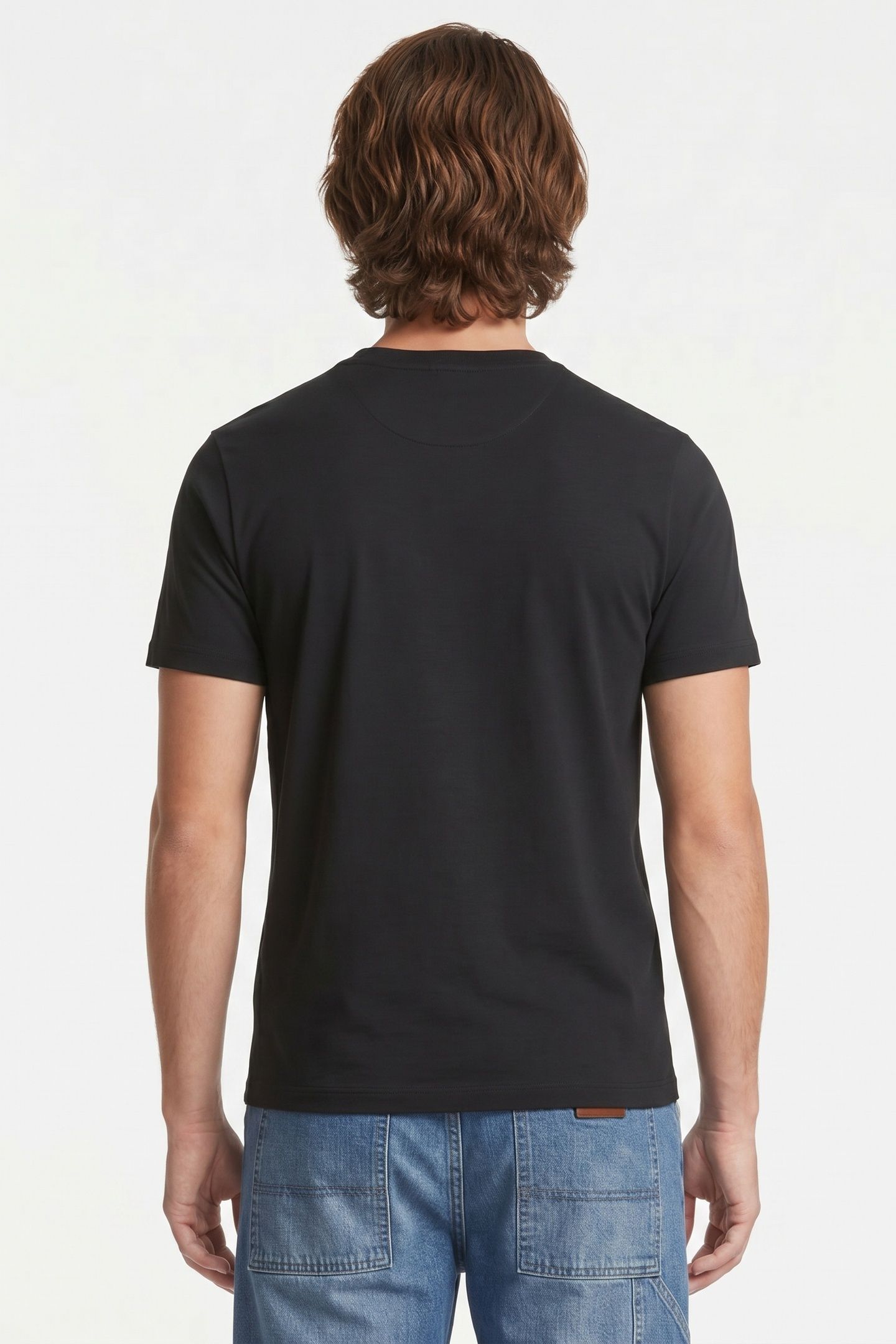 BLACK COTTON CREWNECK T-SHIRT BLACK 2