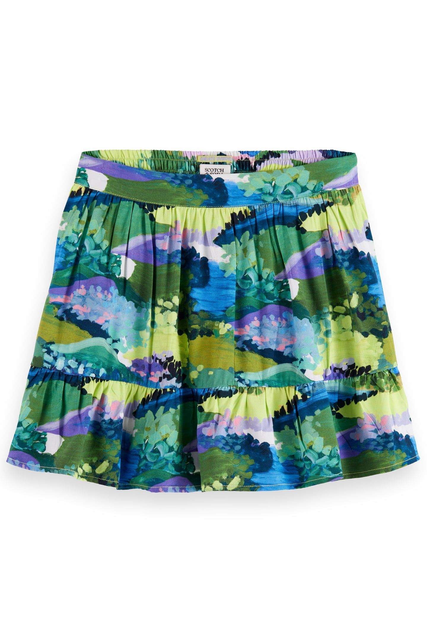 GIRL PRINTED VISCOSE SKIRT ARTY LANDSCAPE 1