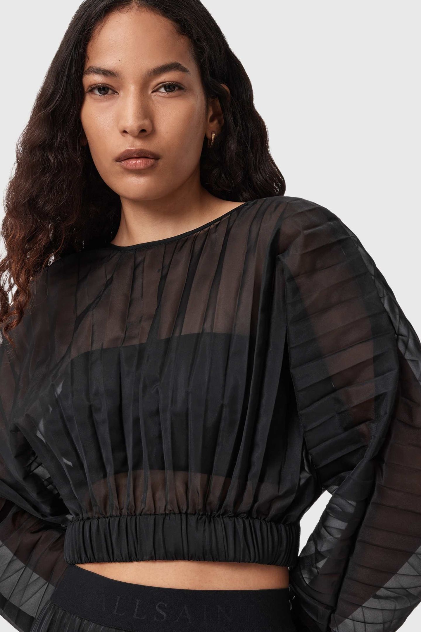 MICAELA PLEAT TOP BLACK 5