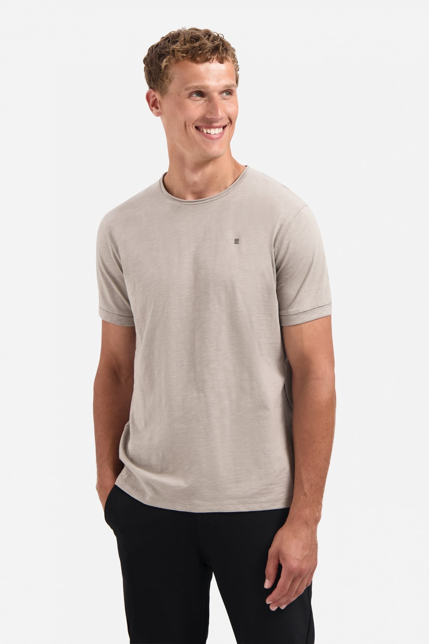 T-SHIRT CREWNECK SLUB CLAY 1