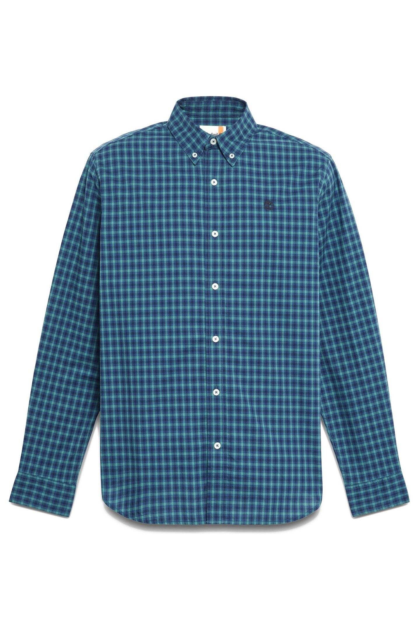 STRETCH POPLIN GINGHAM SHIRT DARK DENIM 4