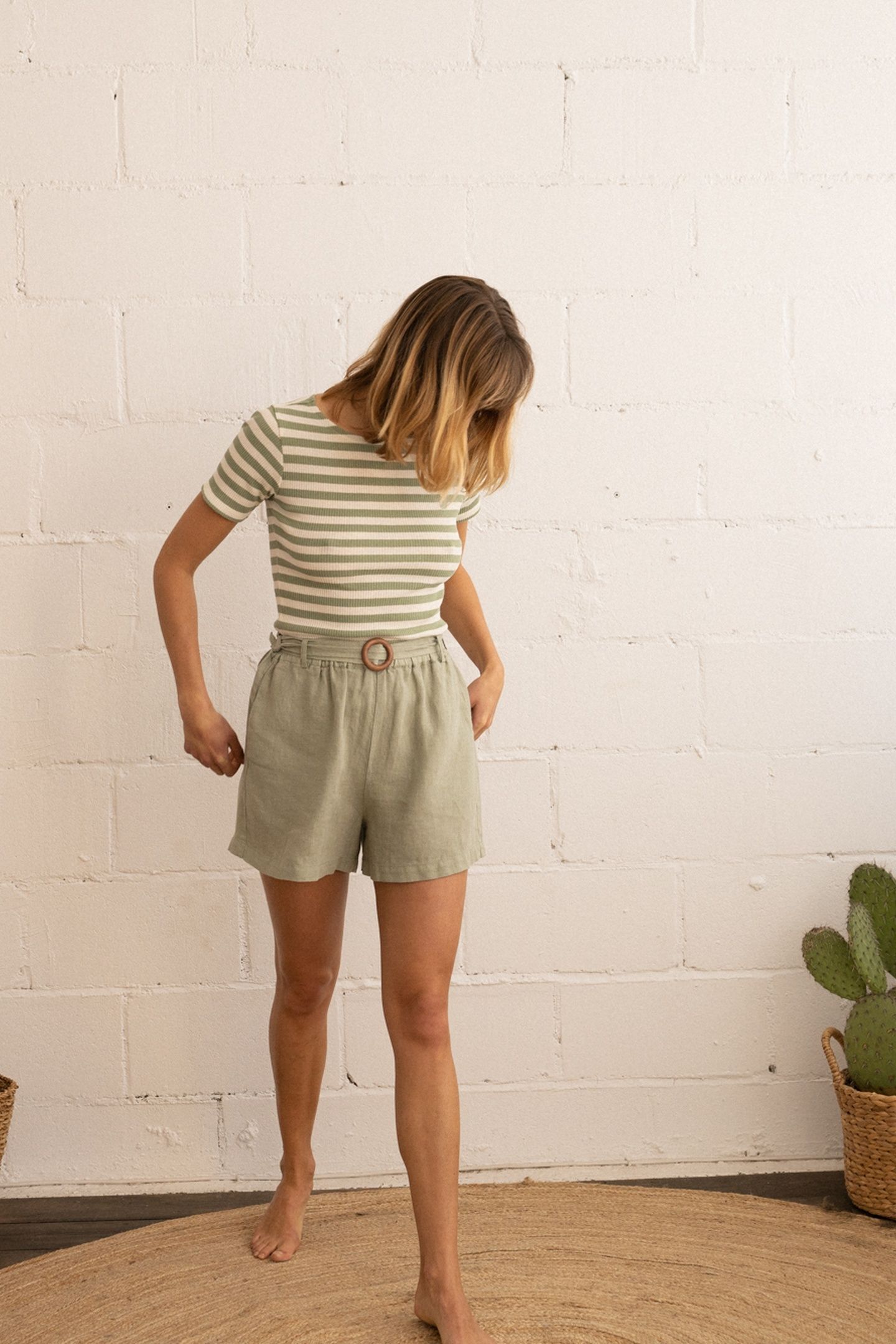 GORGO T-SHIRT DESERT SAGE STRIPES 2