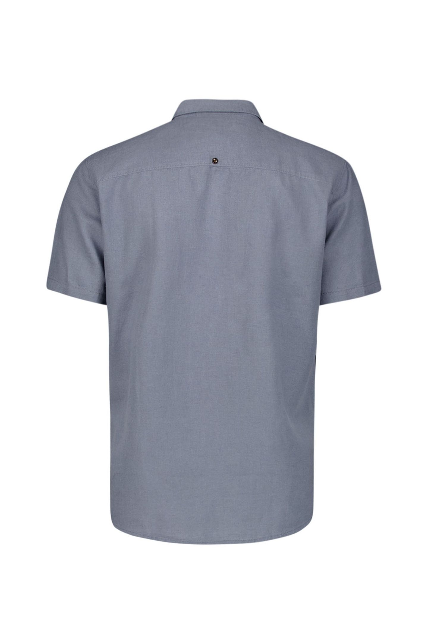 SHIRT SHORT SLEEVE REVERS COLLAR SOLID WITH LINEN WASHED BLU 2