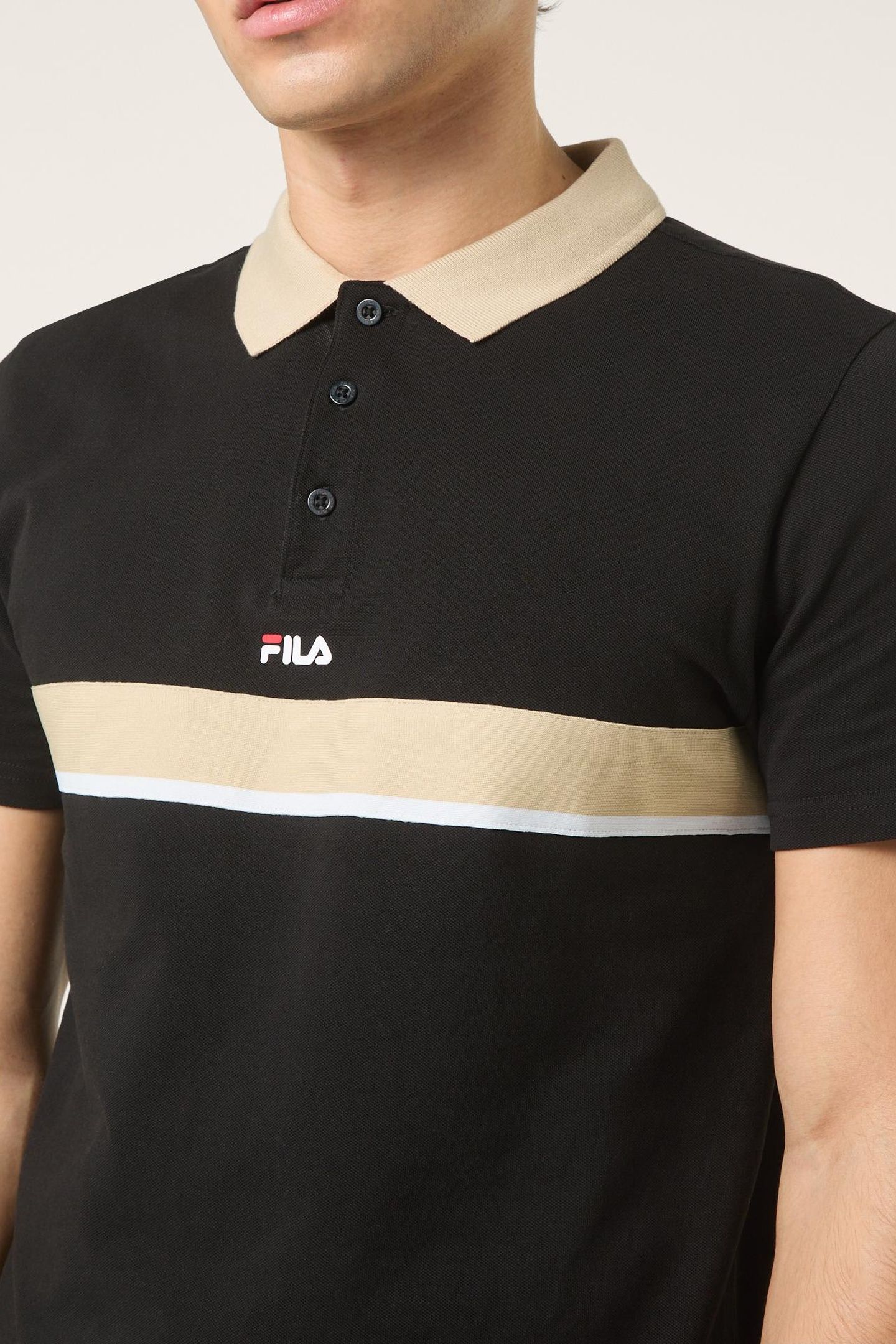 SAGANO RELAXED TAPED POLO SHIRT BLACK 6