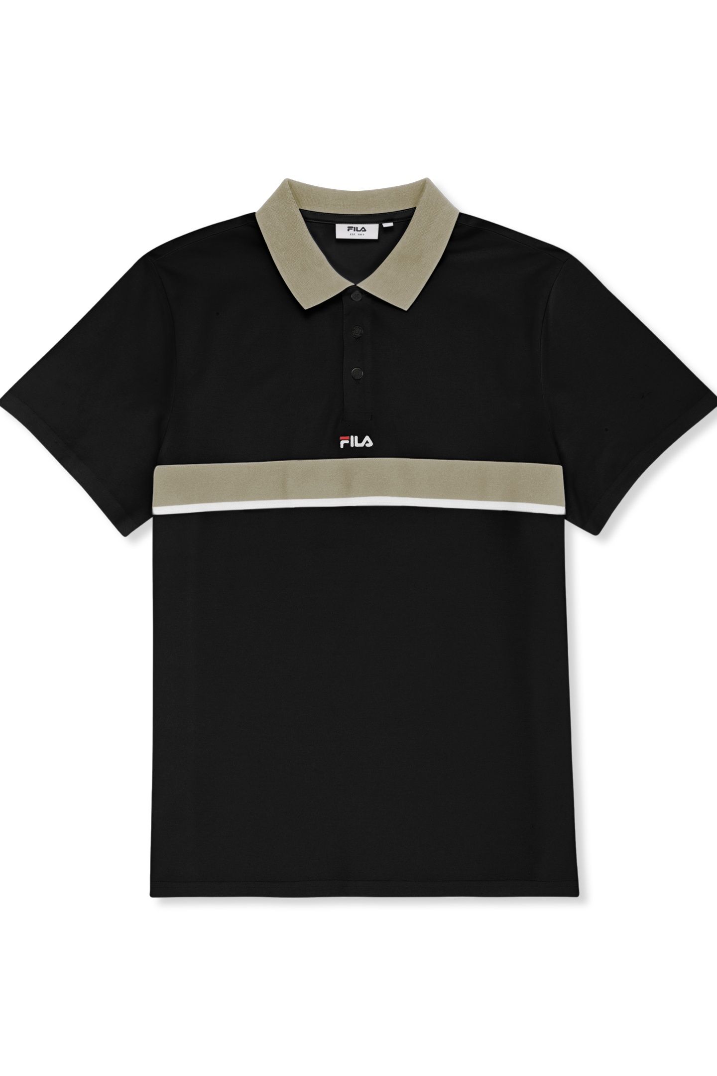 SAGANO RELAXED TAPED POLO SHIRT BLACK 4