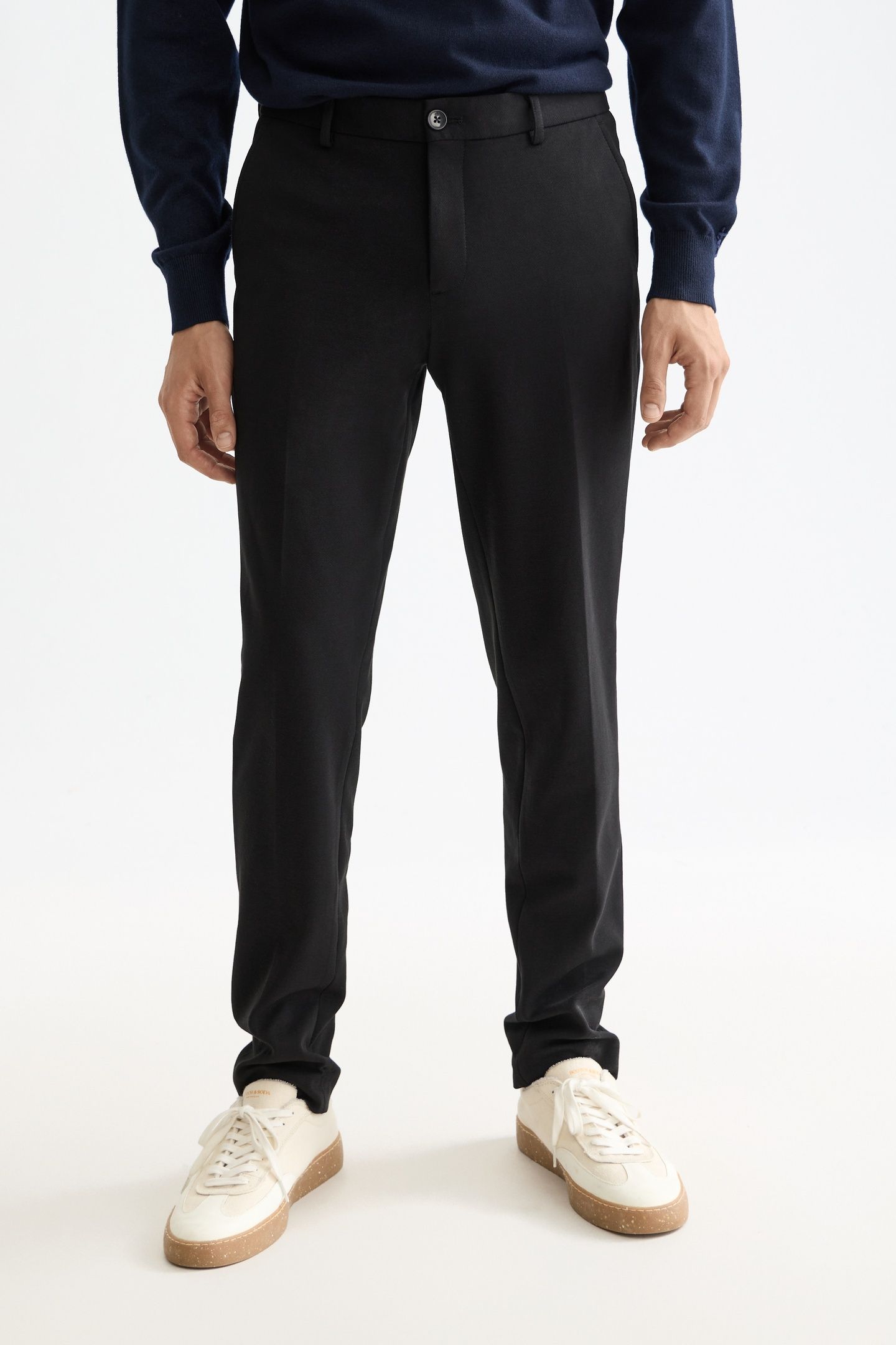 CORE - MOTT - TAILORED KNITTED YARN DYED CHINO BLACK 1