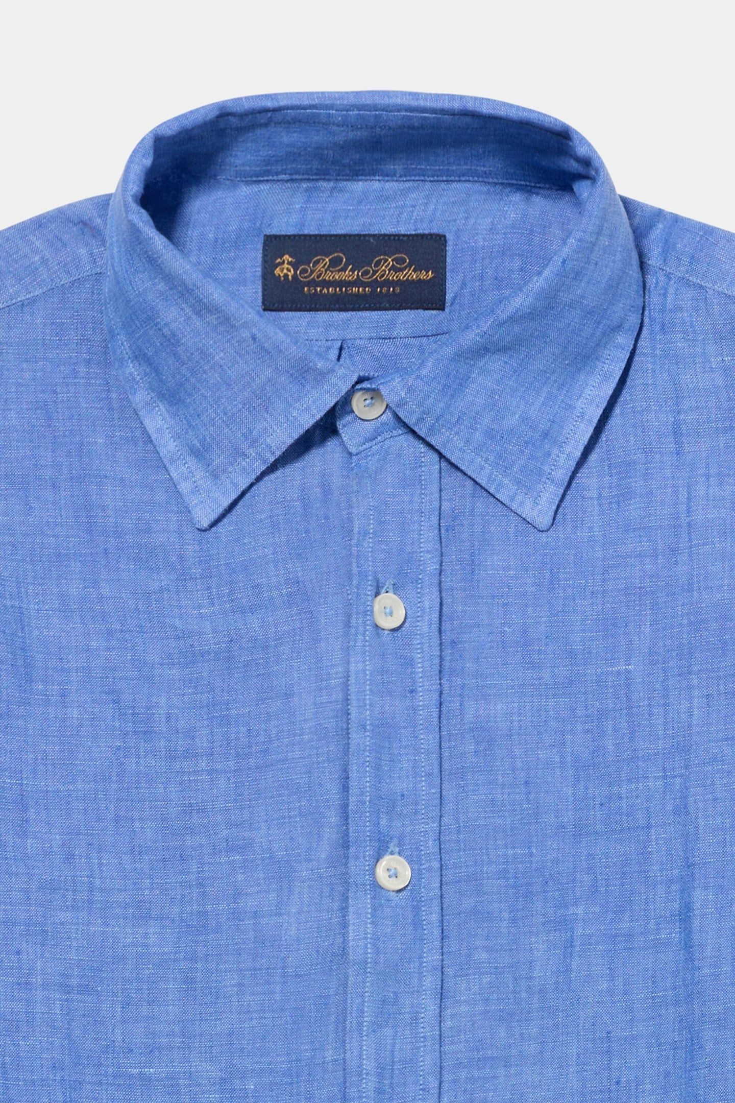 CLASSIC COLLAR SHIRT LINEN BLUE 4