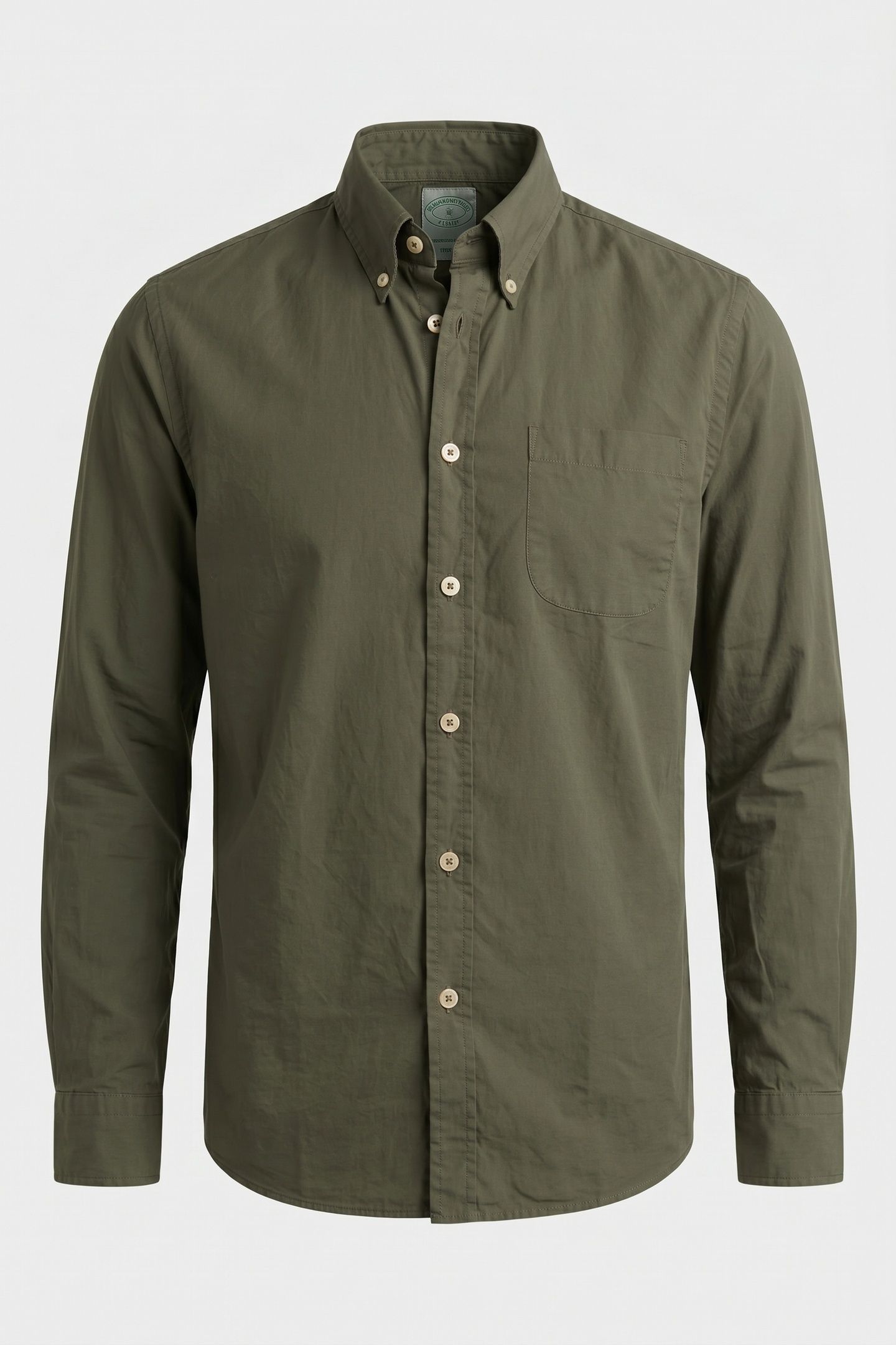 BUTTON-DOWN SHIRT W/POCKET COTTON MILITARY GREEN 5