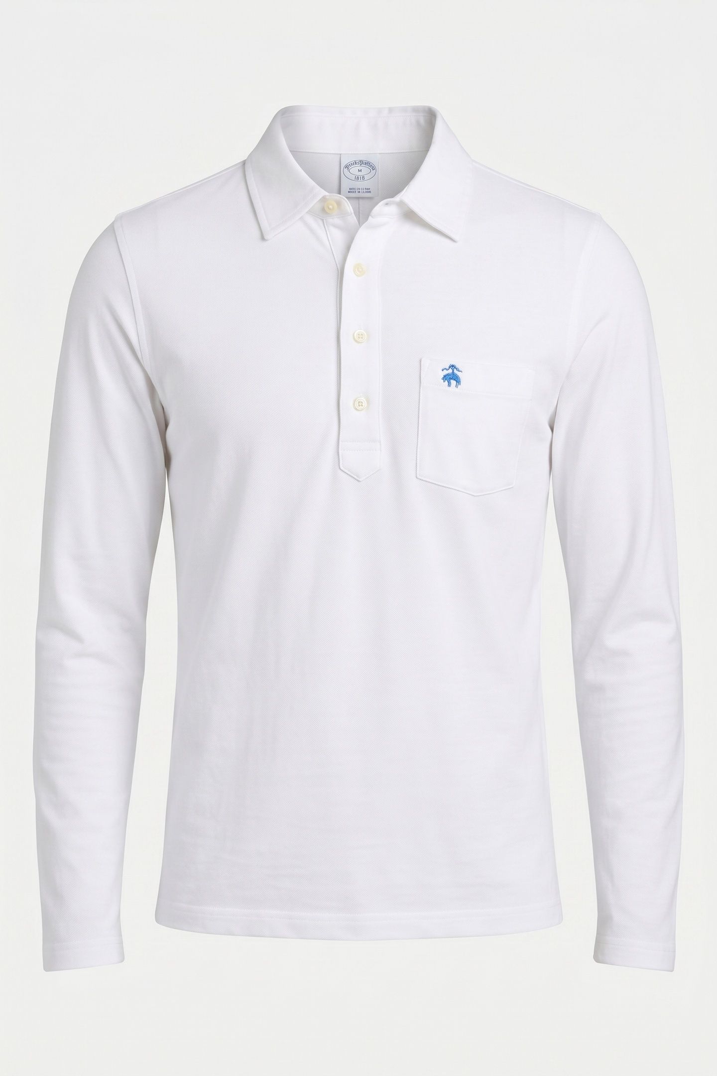 KNIT LONG SLEEVE POLOS WHITE 4