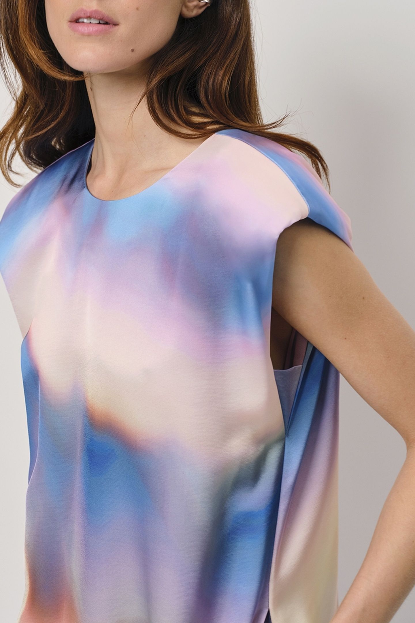PEYTON PRINTED POWER SHOULDER DRESS MULTICOLOUR 5