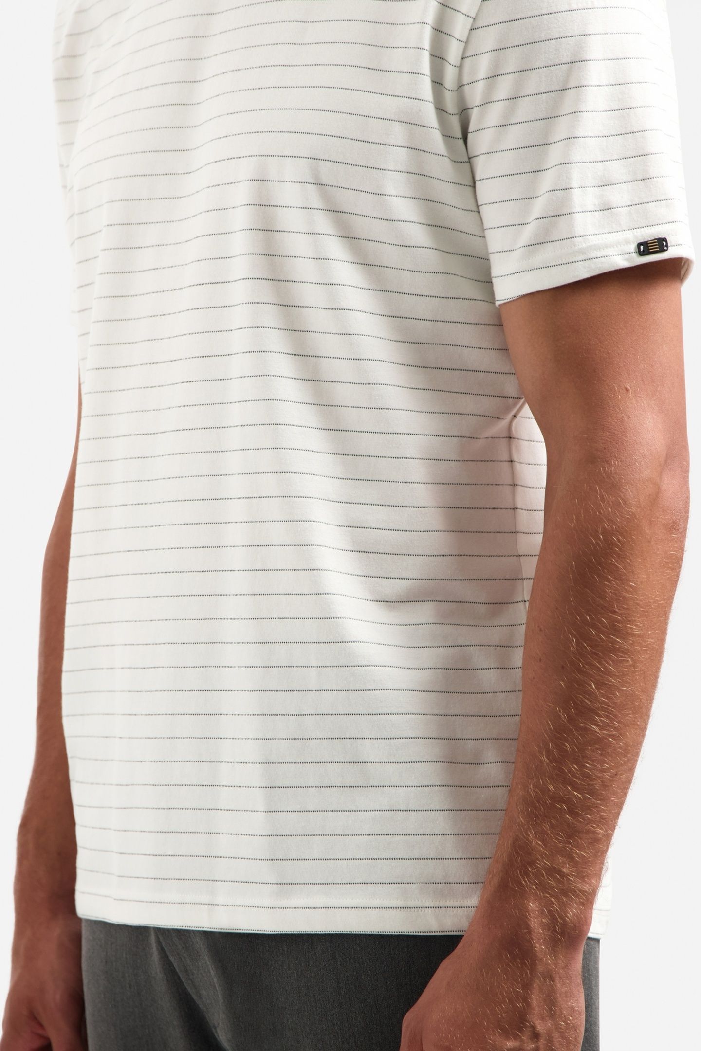 T-SHIRT CREWNECK YARN DYED PIN STRIPE OFFWHITE 7