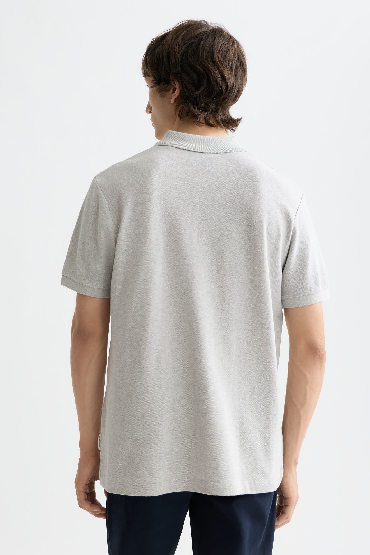 NOS CHEST LOGO REGULAR-FIT PIQUE POLO GREY MELANGE 2