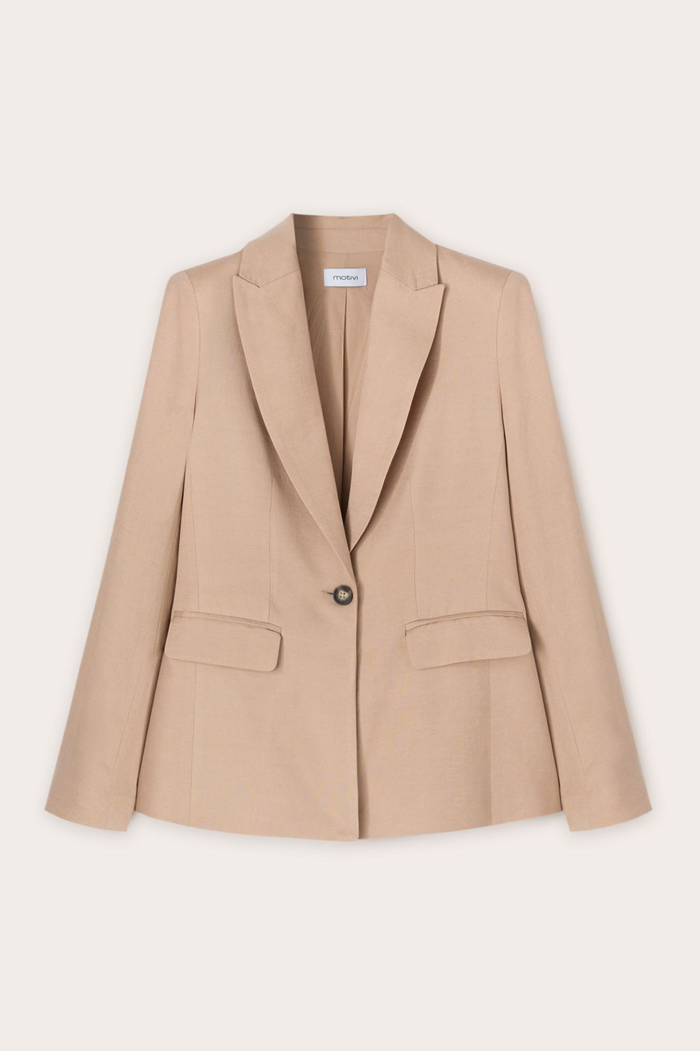 SINGLE-BREASTED LINEN-BLEND BLAZER BEIGE 4