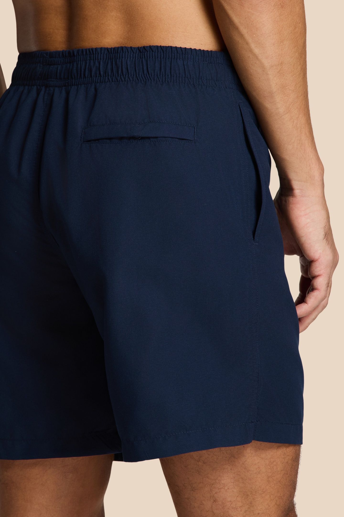 MEN MIKE SWIM SHORTS 7 INCH SOLID BLUE DARK NAVY 5