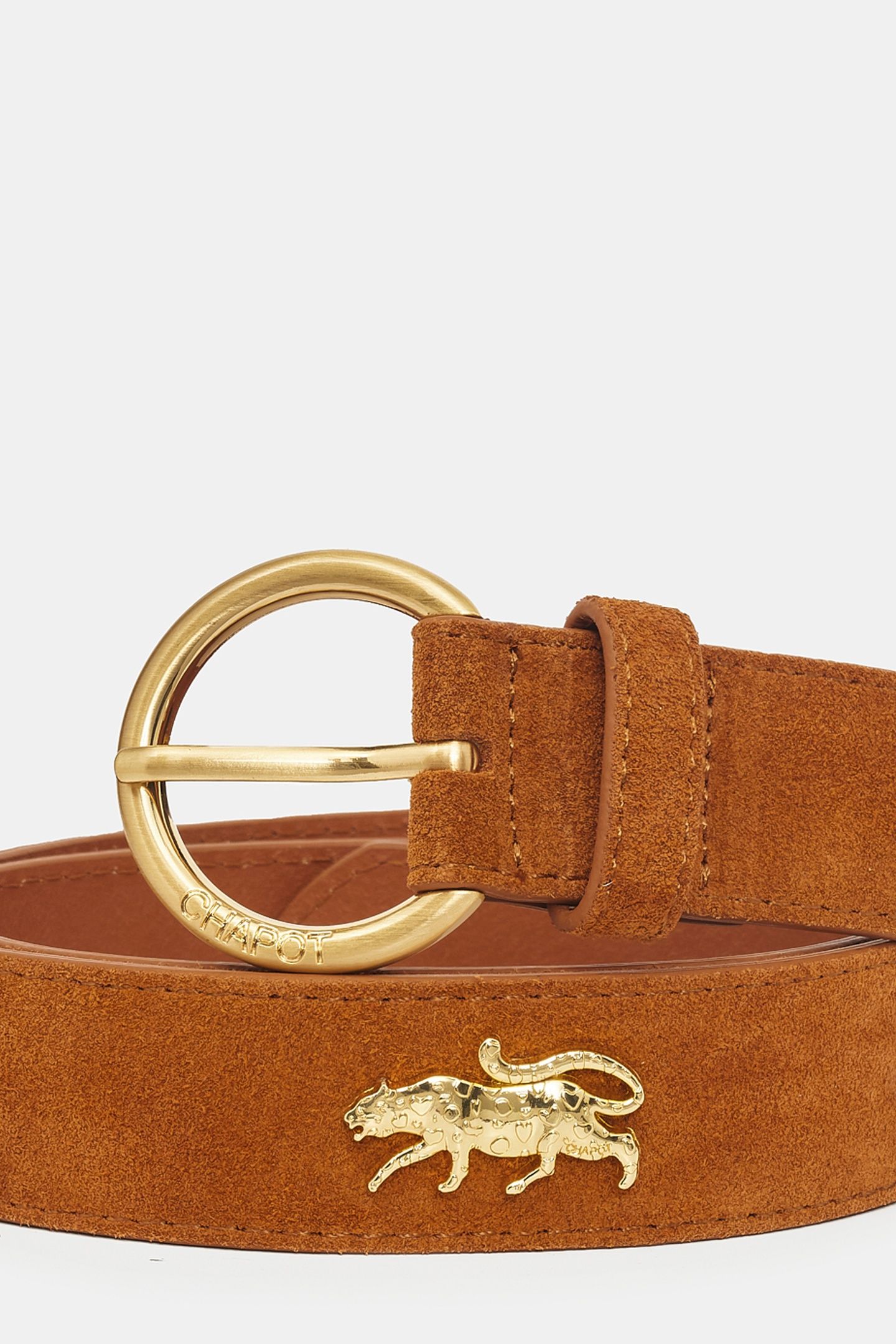 STUDDED LEOPARD BELT BURNT SUGAR 3