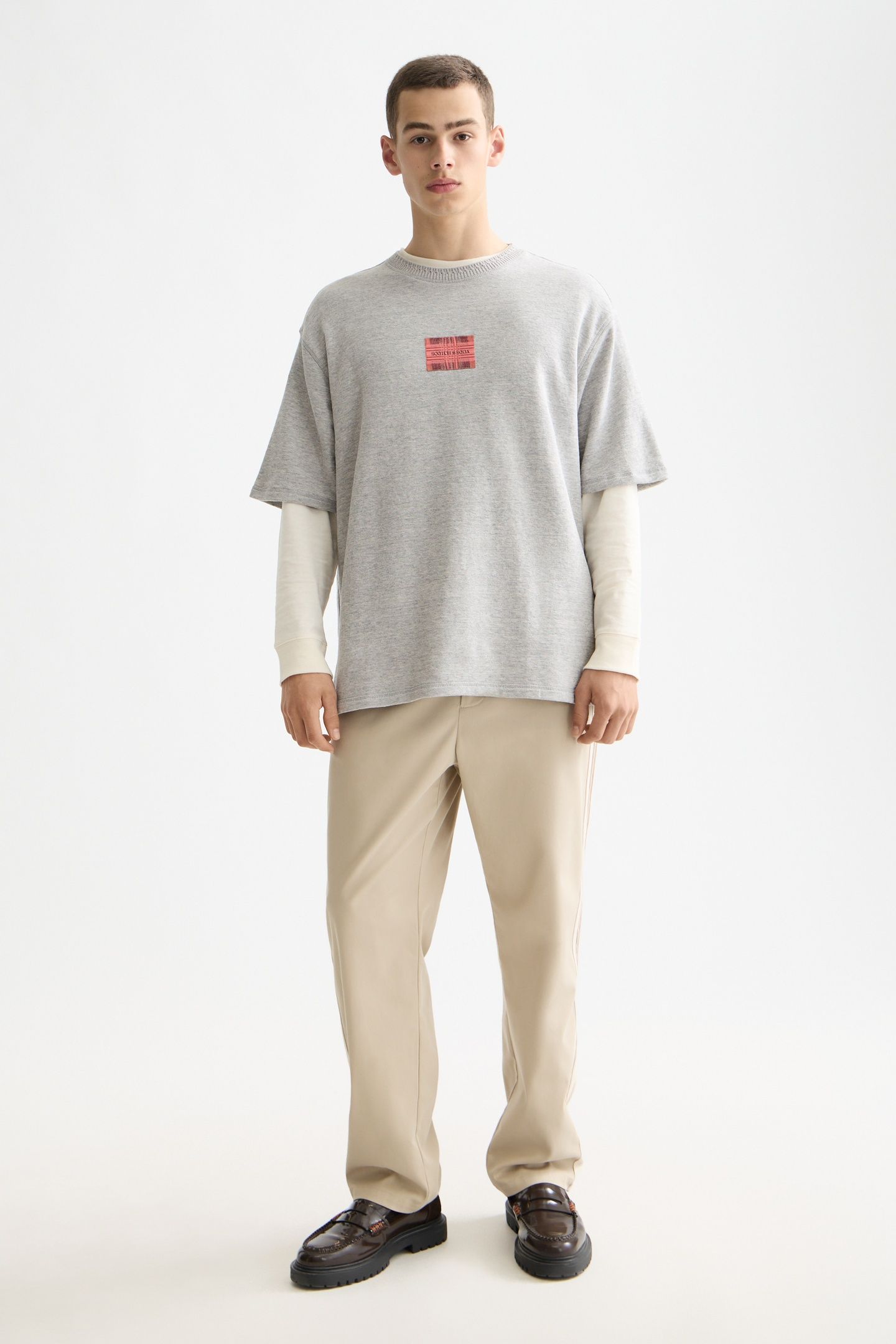 LOOSE FIT LABEL T-SHIRT GREY MELANGE 3