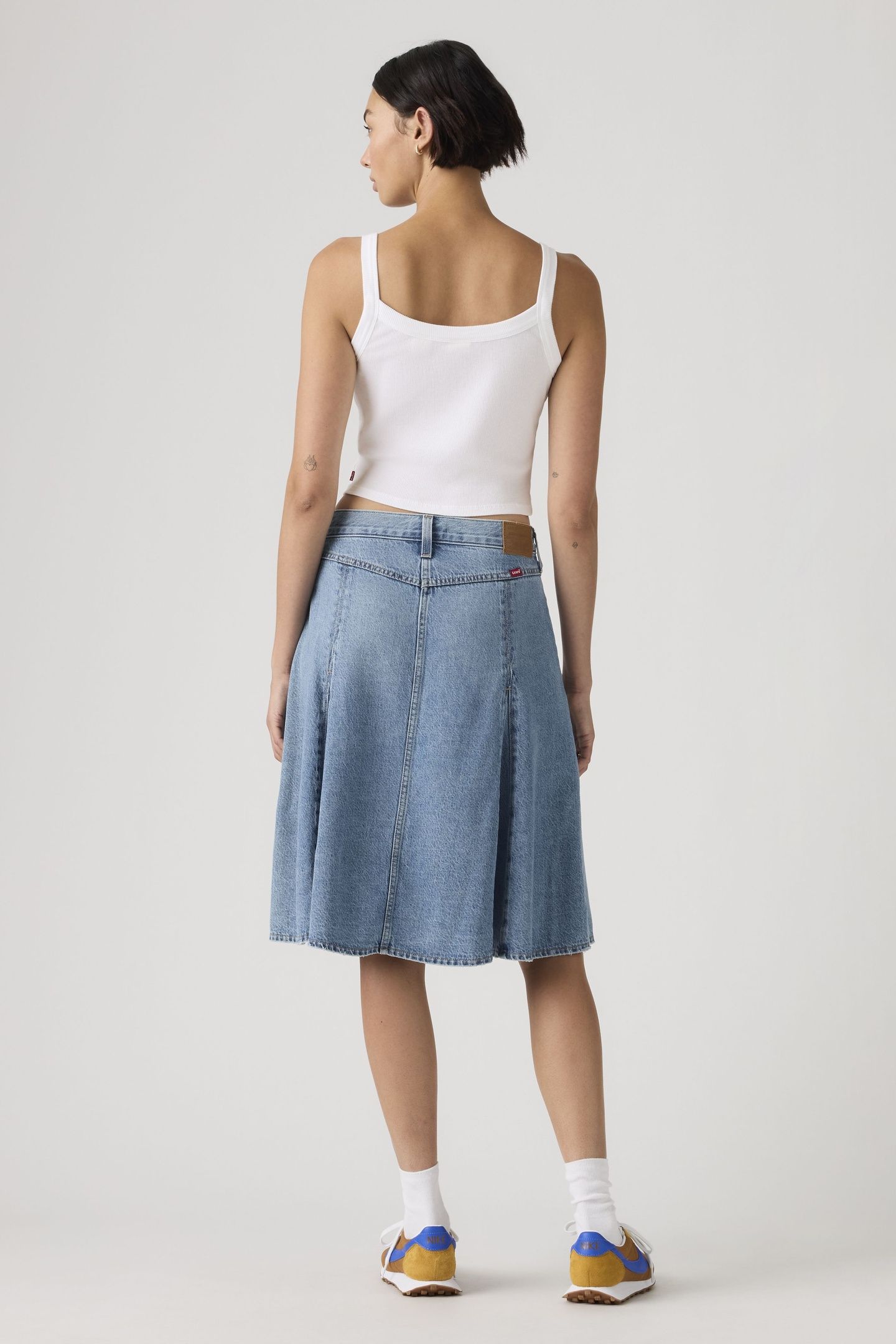 GODET KNEE LENGTH LIGHTWEIGHT SKIRT 2