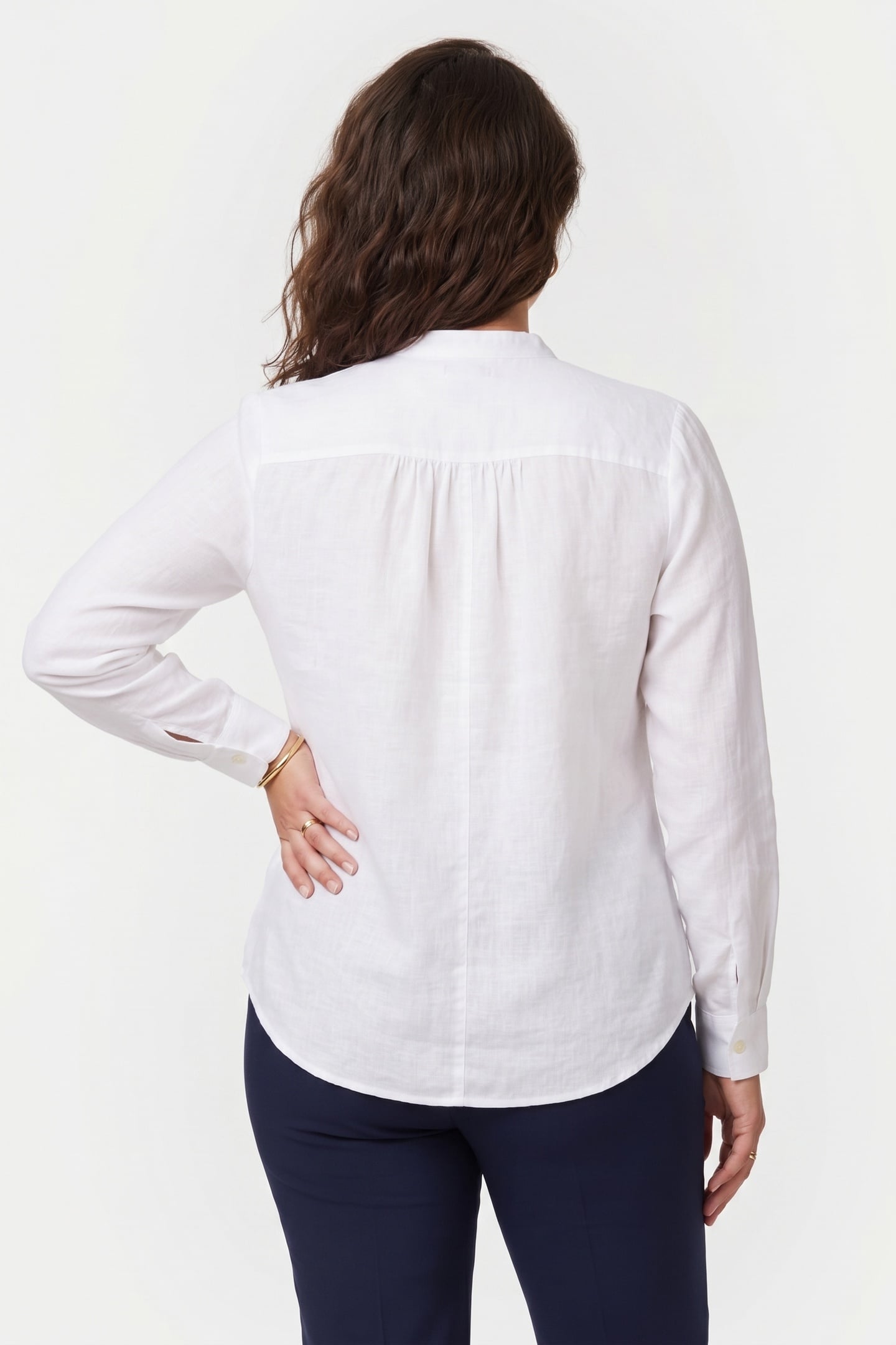 COREAN COLLAR SHIRT LINEN WHITE 2