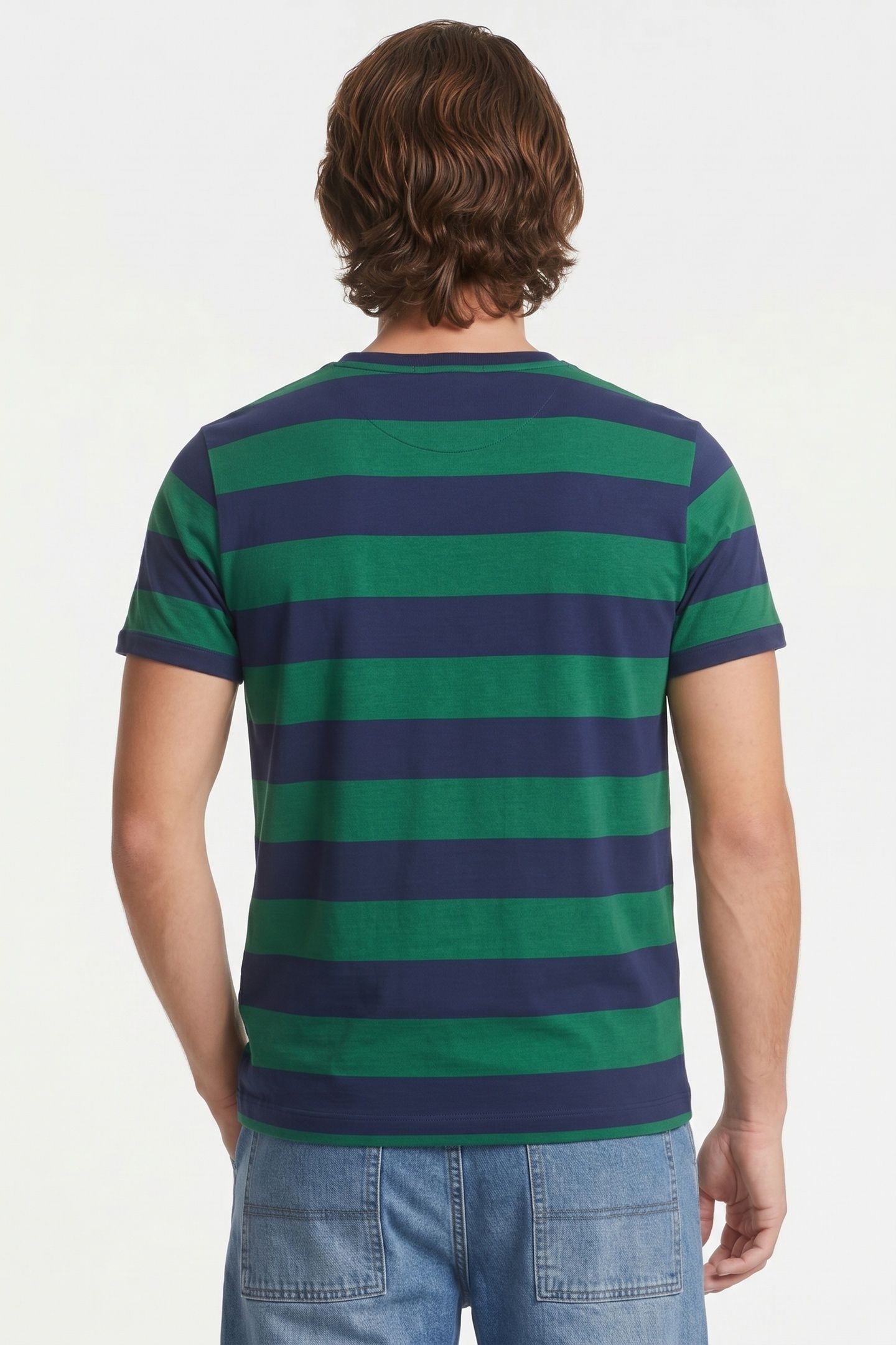 STRIPED T-SHIRT COTTON GREEN 2