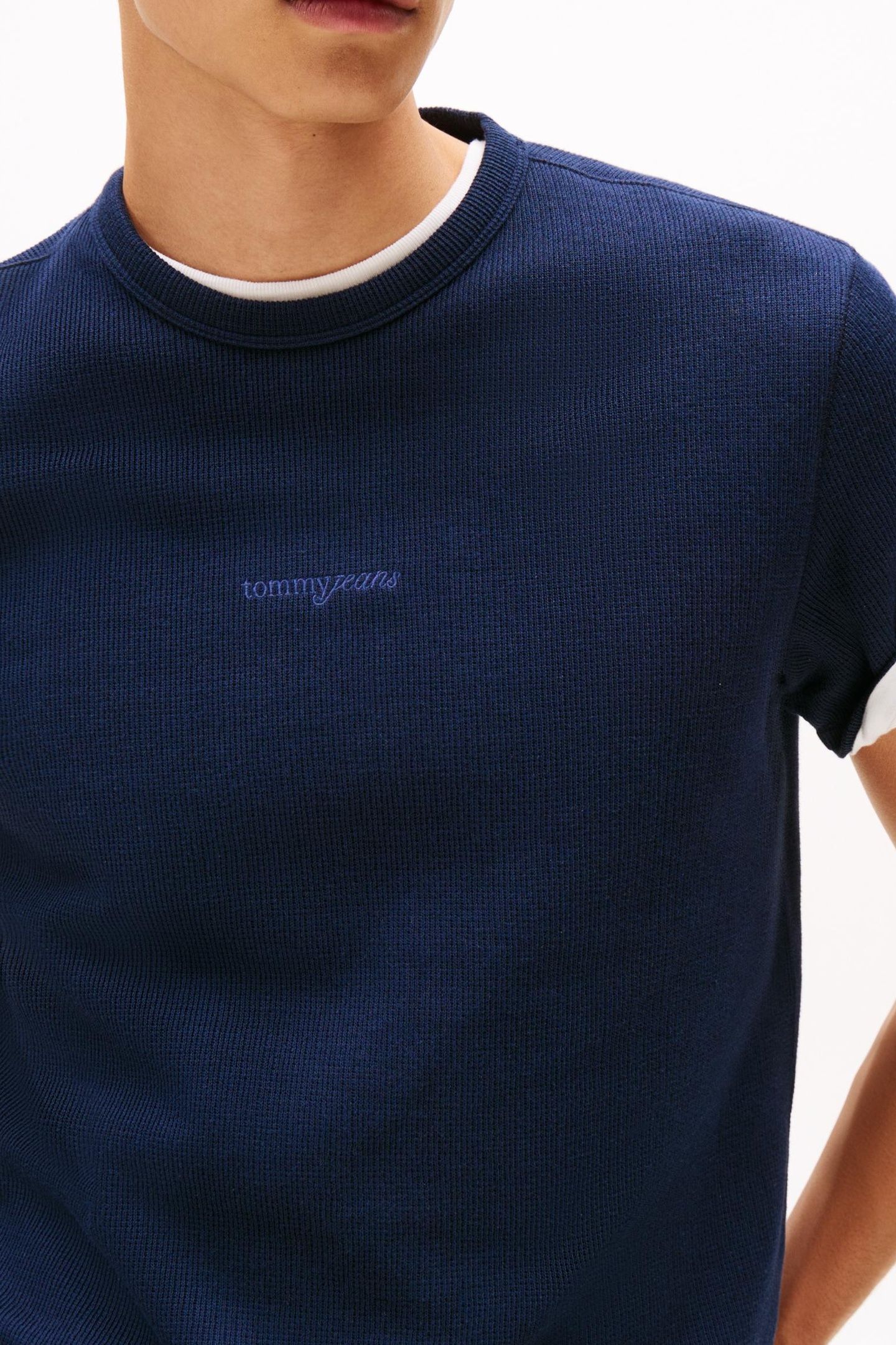 SLIM WAFFLE TEE DARK NIGHT NAVY 5