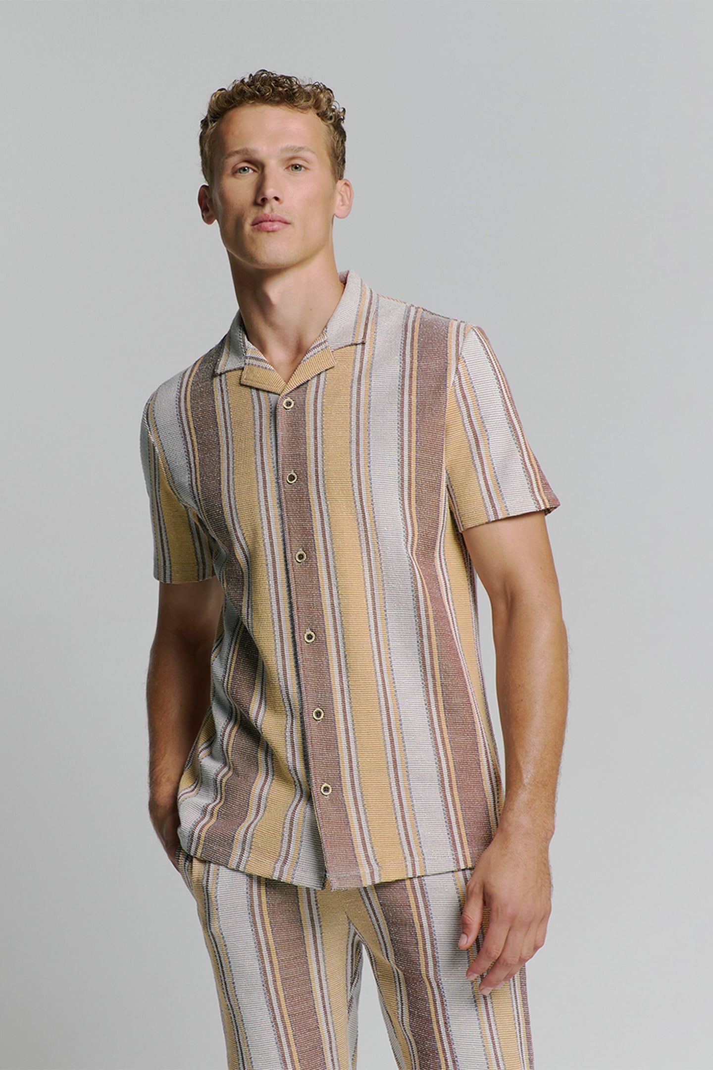 SHIRT SHORT SLEEVE JERSEY REVERS COLLAR MULTI COLOUR VERTICA 1