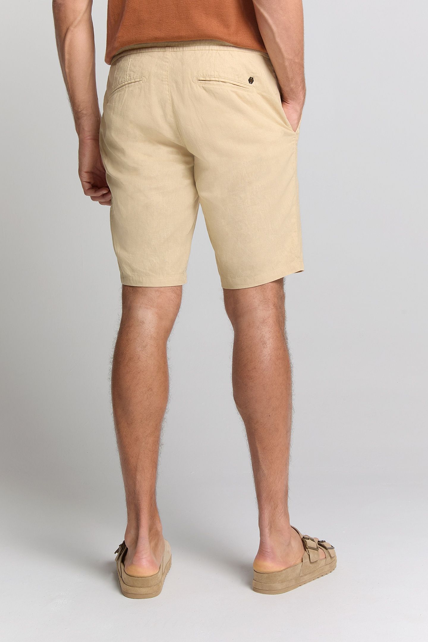 SHORT WITH LINEN GARMENT DYED SAND 3