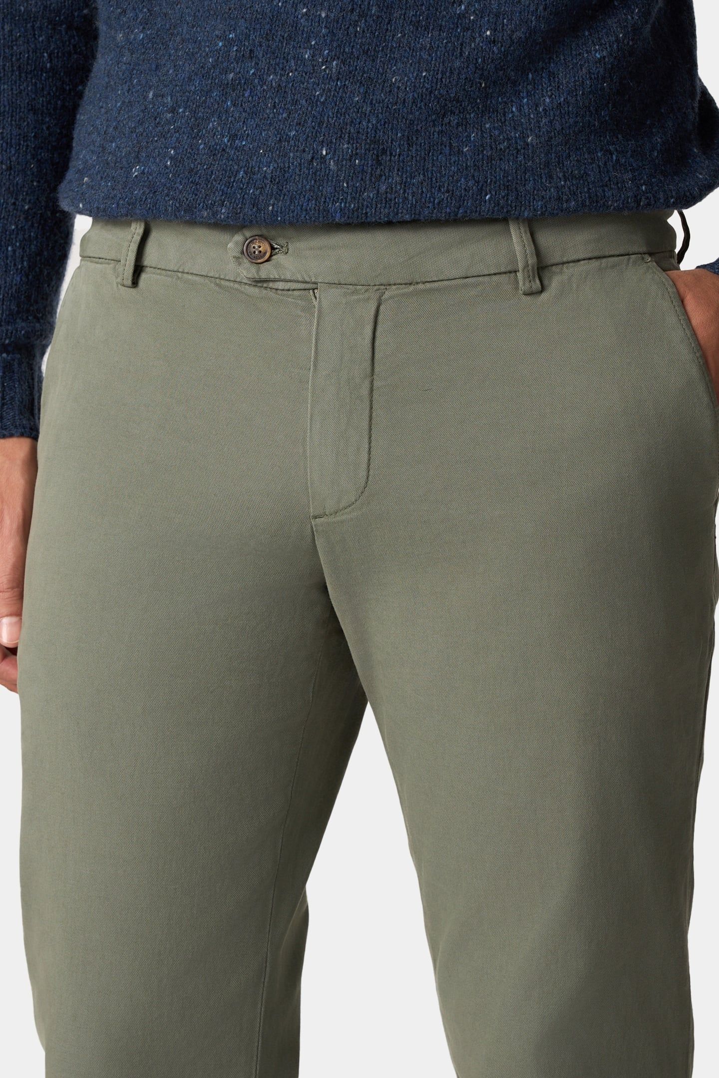 SLIM FIT WOVEN STRETCH COTTON CHINOS MILITARY 5