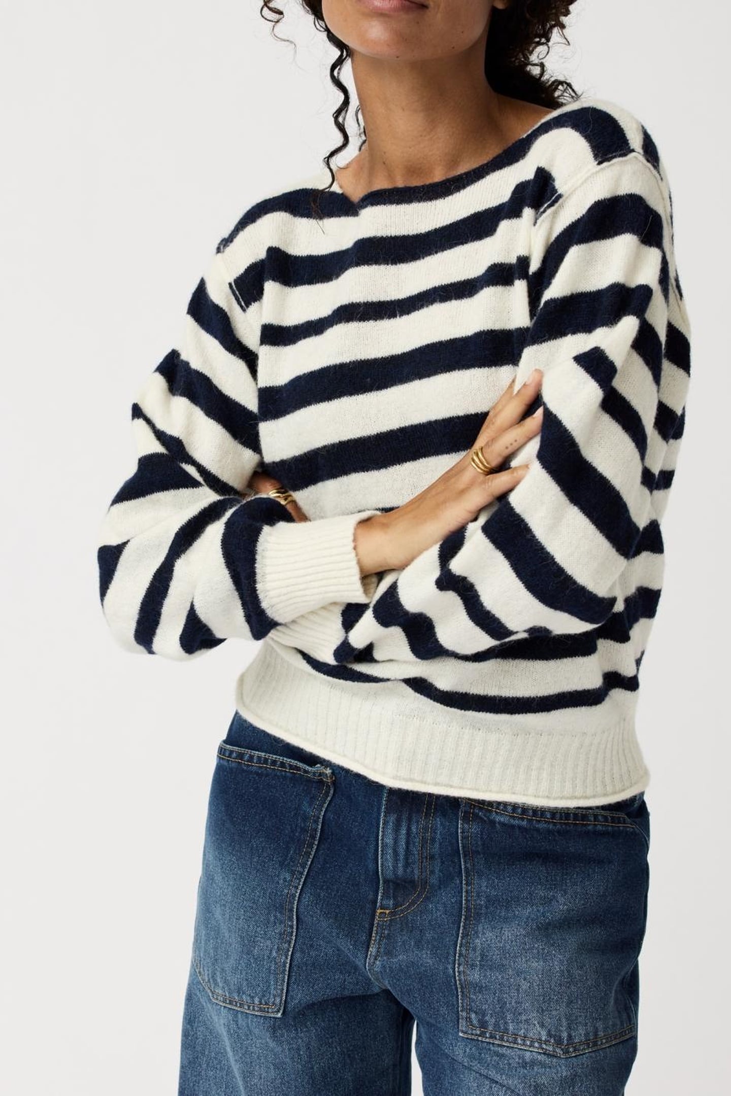 LUPIN PULLOVER ECRU/NAVY 1