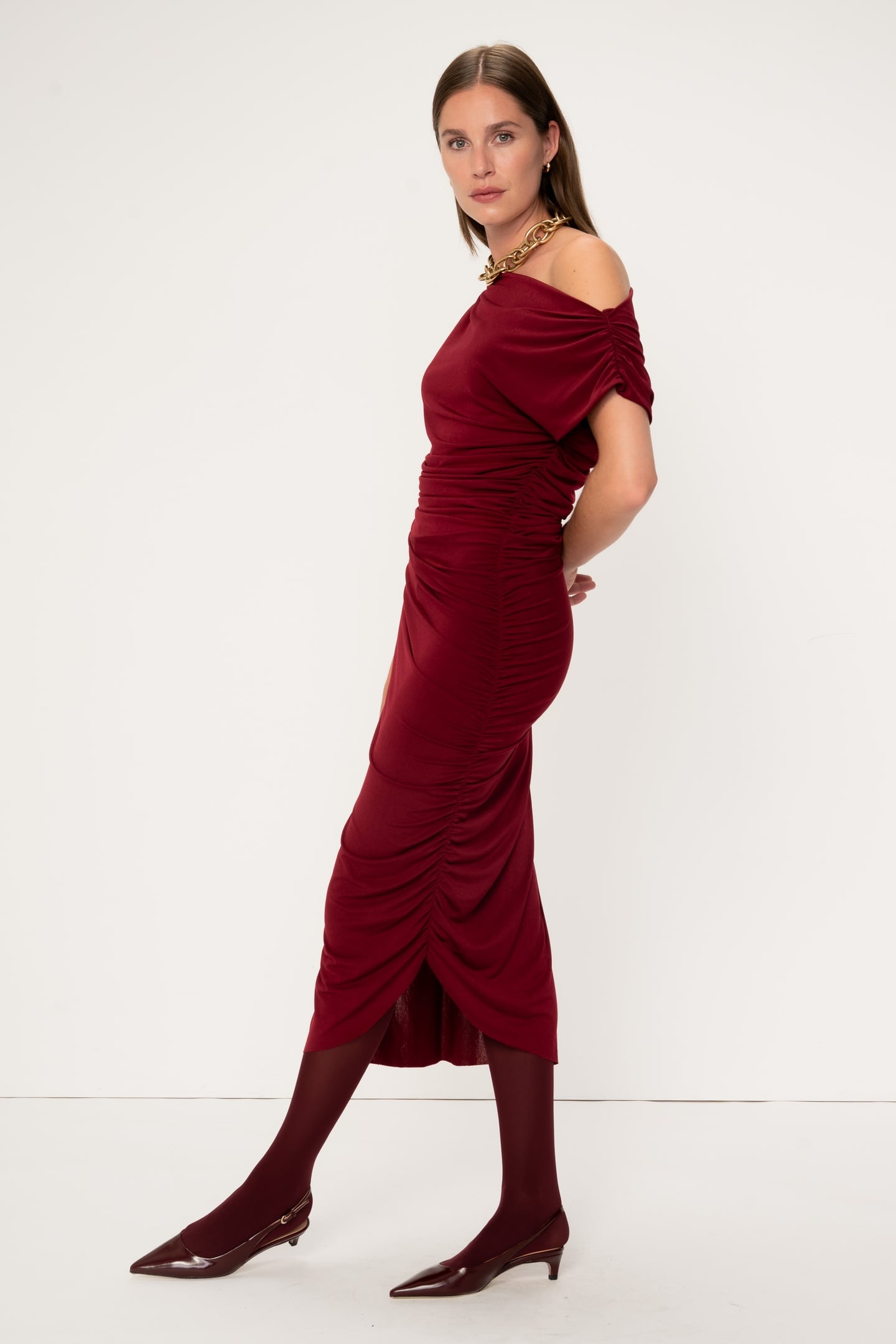 SANA DRESS MULBERRY RED 3