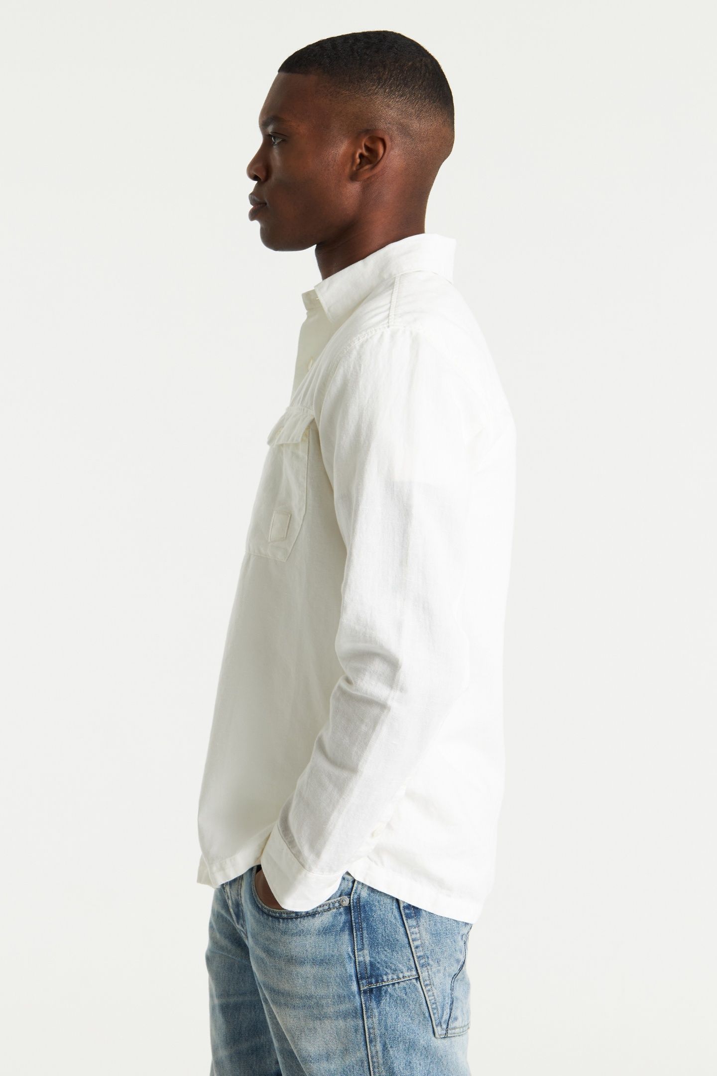 STRYKE LINEN SHIRT LONG SLEEVE MARSHMALLOW 3