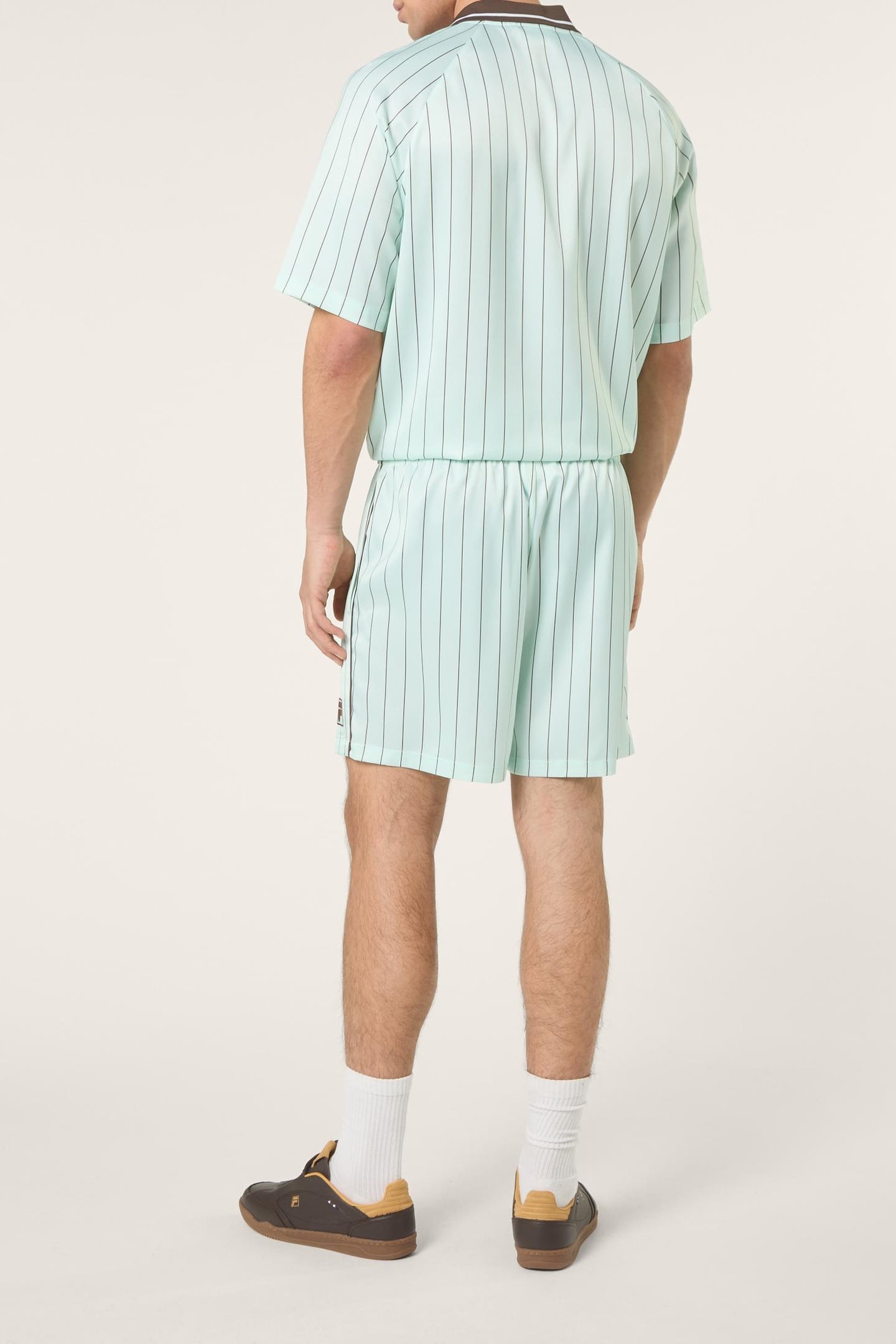 COVERCIANO LOOSE PINSTRIPED SATIN SHORTS SOOTHING SEA / BRAC 3