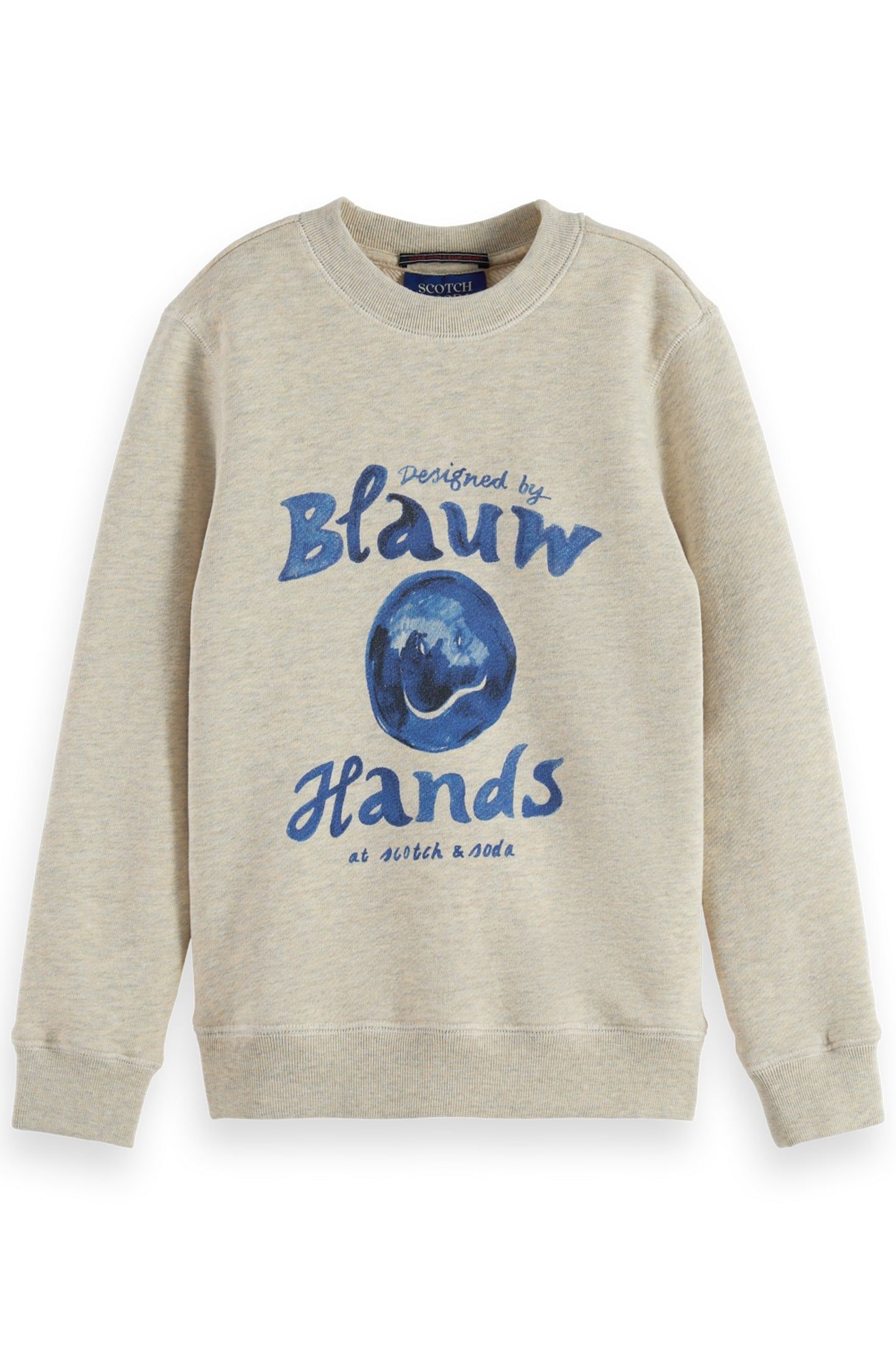BOY DENIM WASHED ARTWORK SWEATSHIRT ECRU MELANGE 1