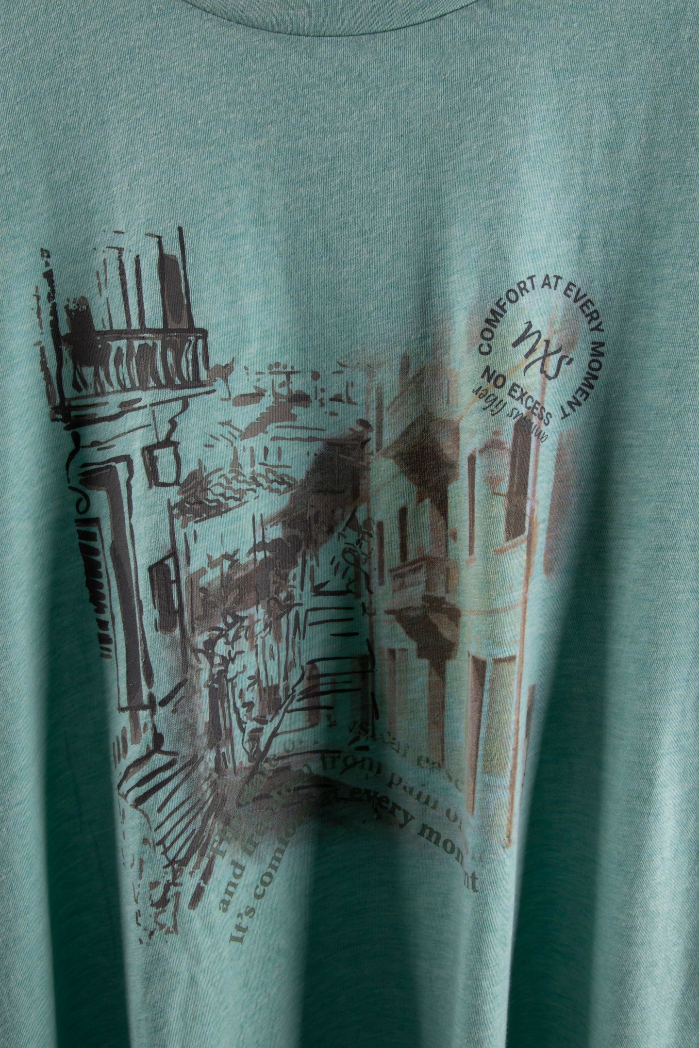 T-SHIRT CREWNECK MELANGE CHEST PRINT ICE 6
